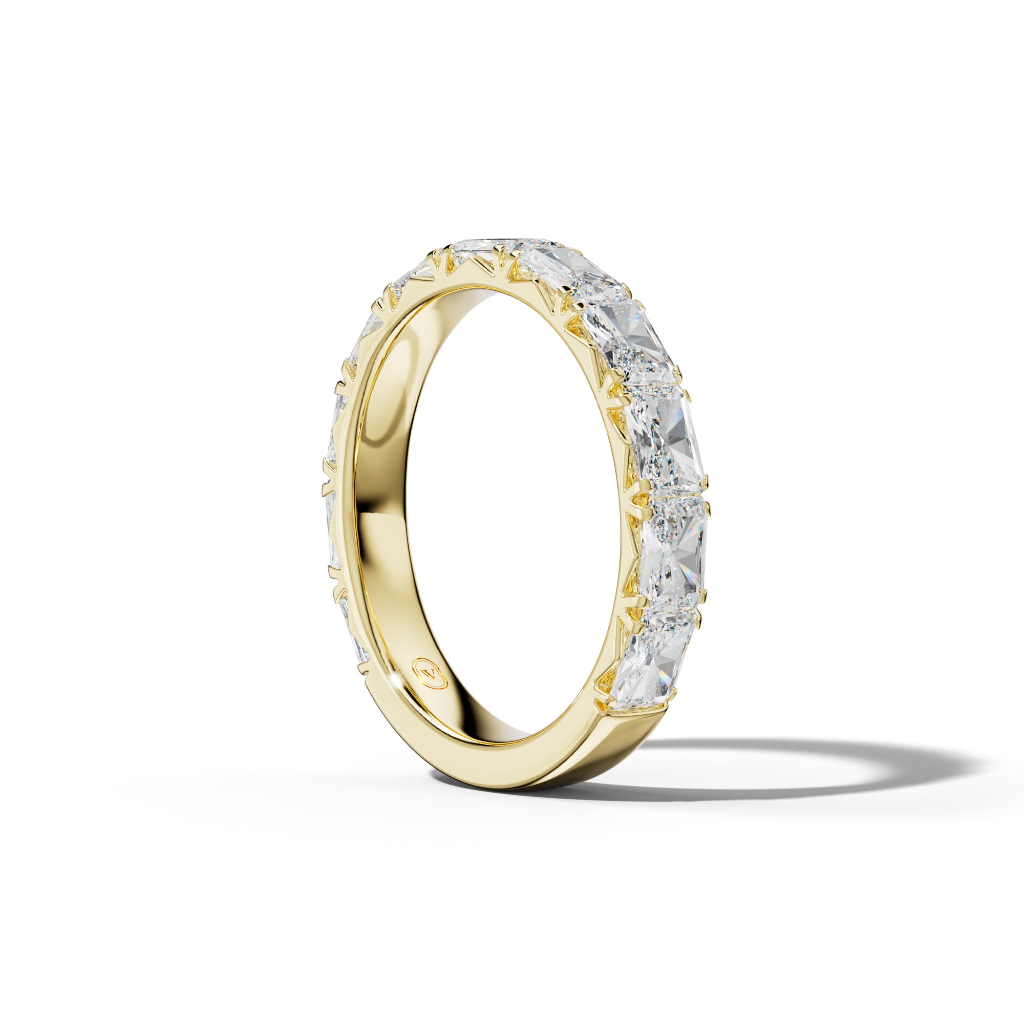 3.0 Carat East West Radiant Diamond French Pave 3/4 Anniversary Band