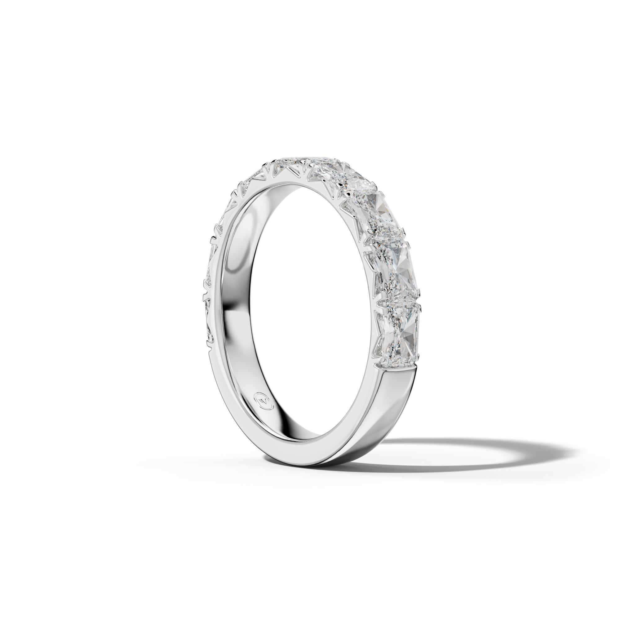 2.0 Carat East West Radiant Diamond French Pave Half Anniversary Band