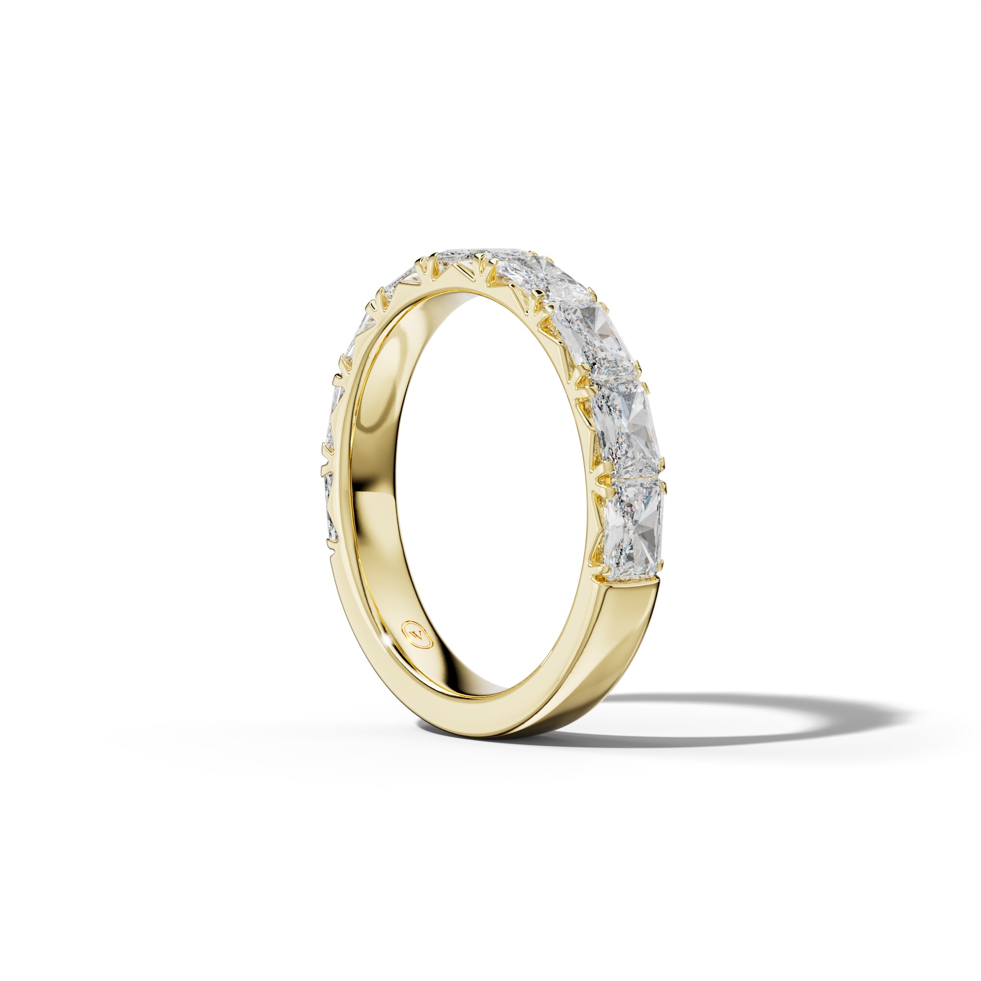2.0 Carat East West Radiant Diamond French Pave Half Anniversary Band
