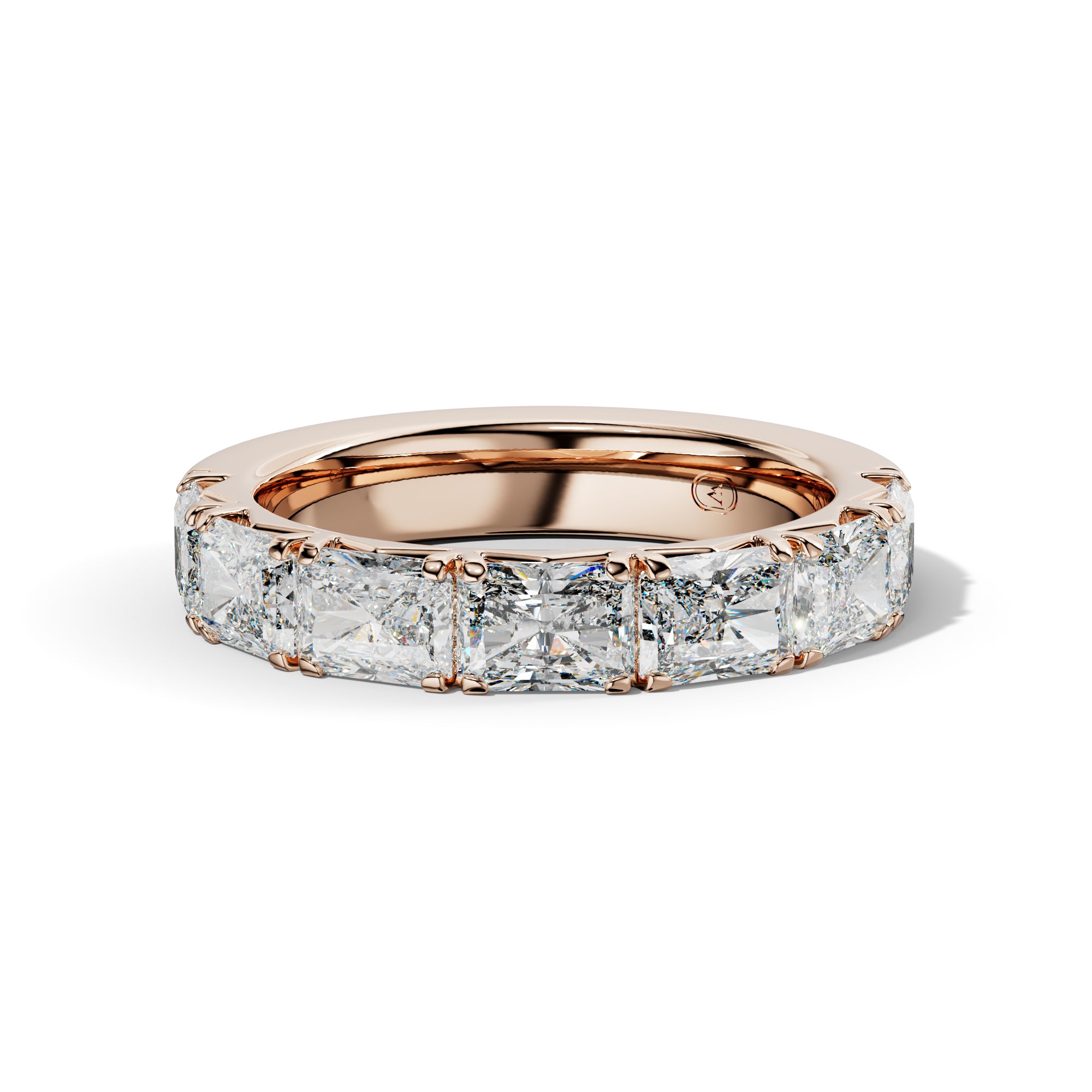 3.0 Carat East West Radiant Diamond French Pave Half Anniversary  Band