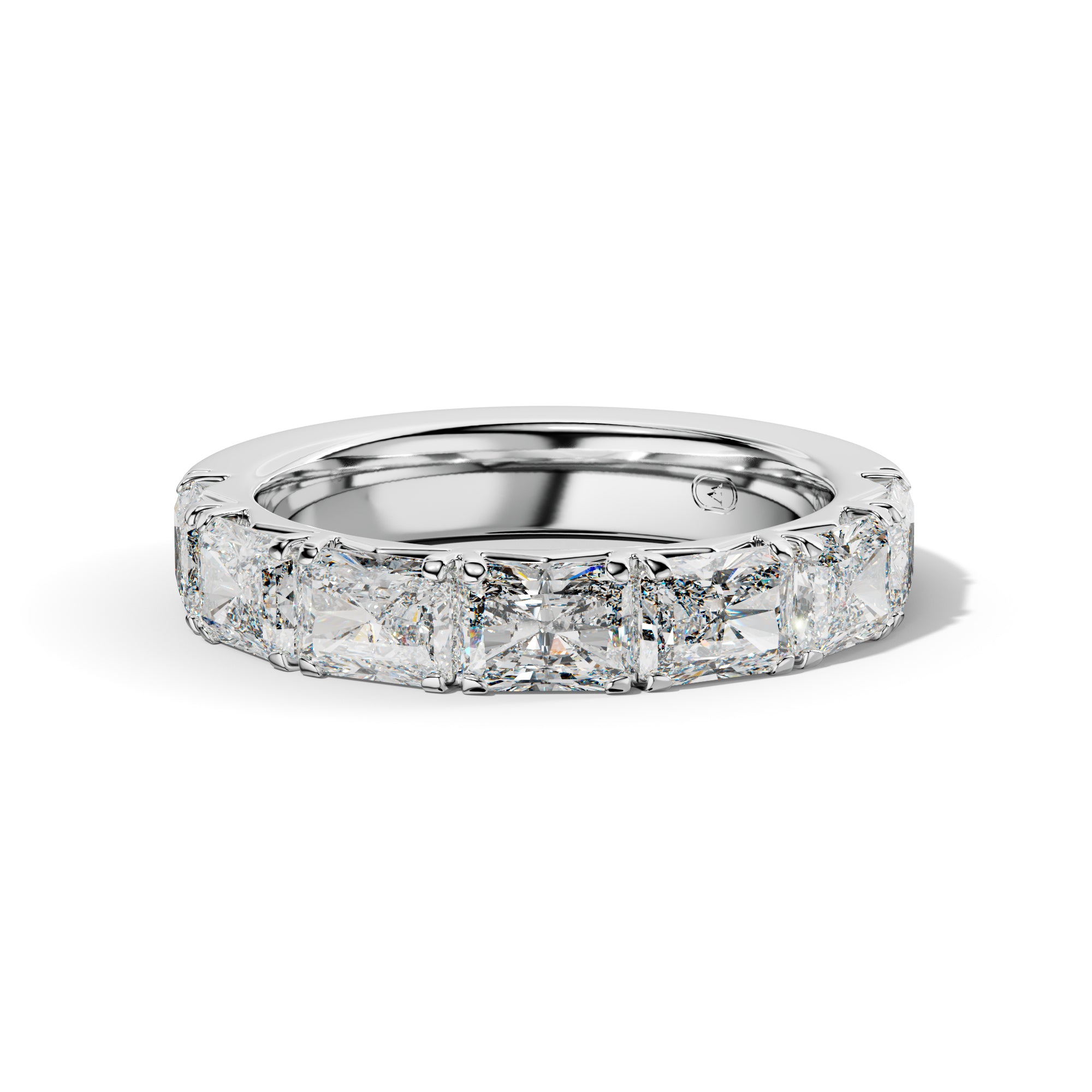 3.0 Carat East West Radiant Diamond French Pave Half Anniversary  Band