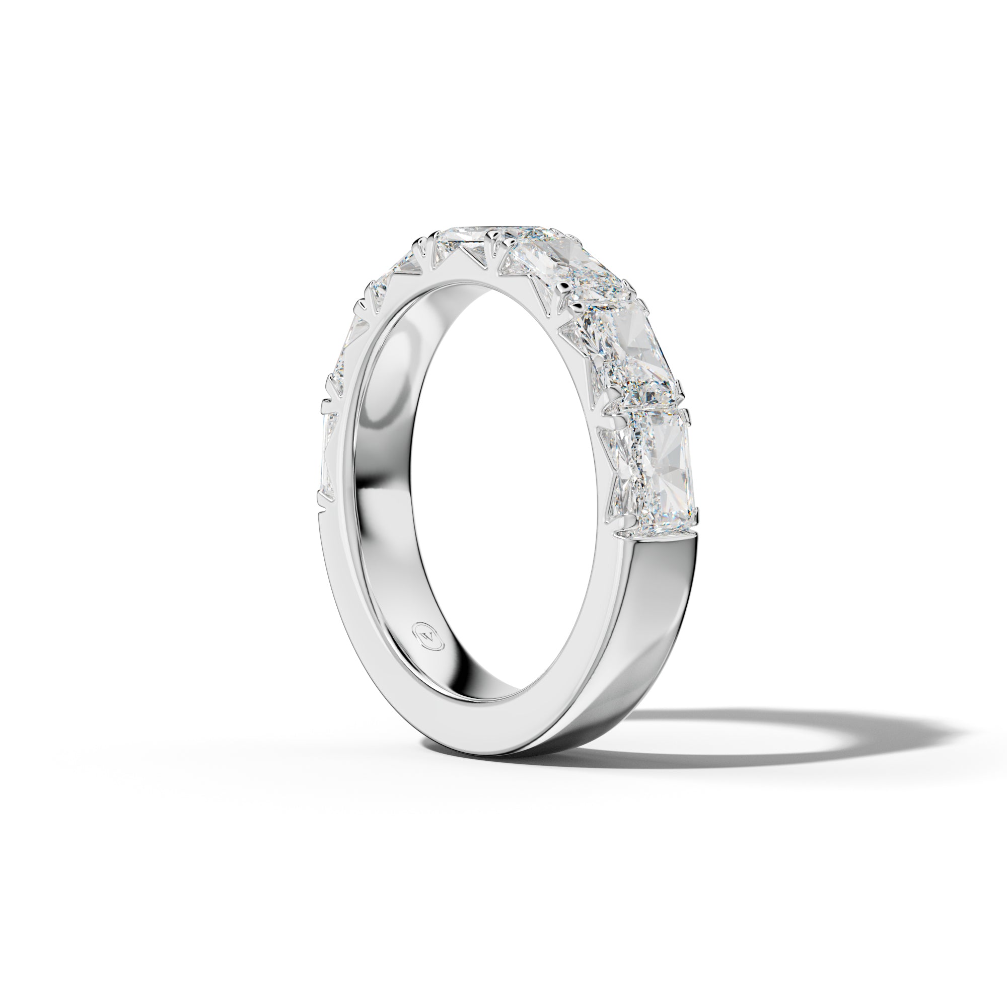 3.0 Carat East West Radiant Diamond French Pave Half Anniversary  Band