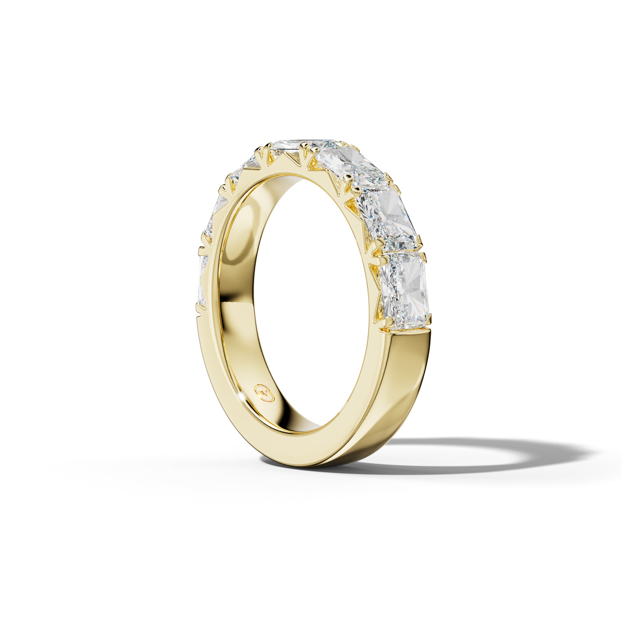 3.0 Carat East West Radiant Diamond French Pave Half Anniversary  Band