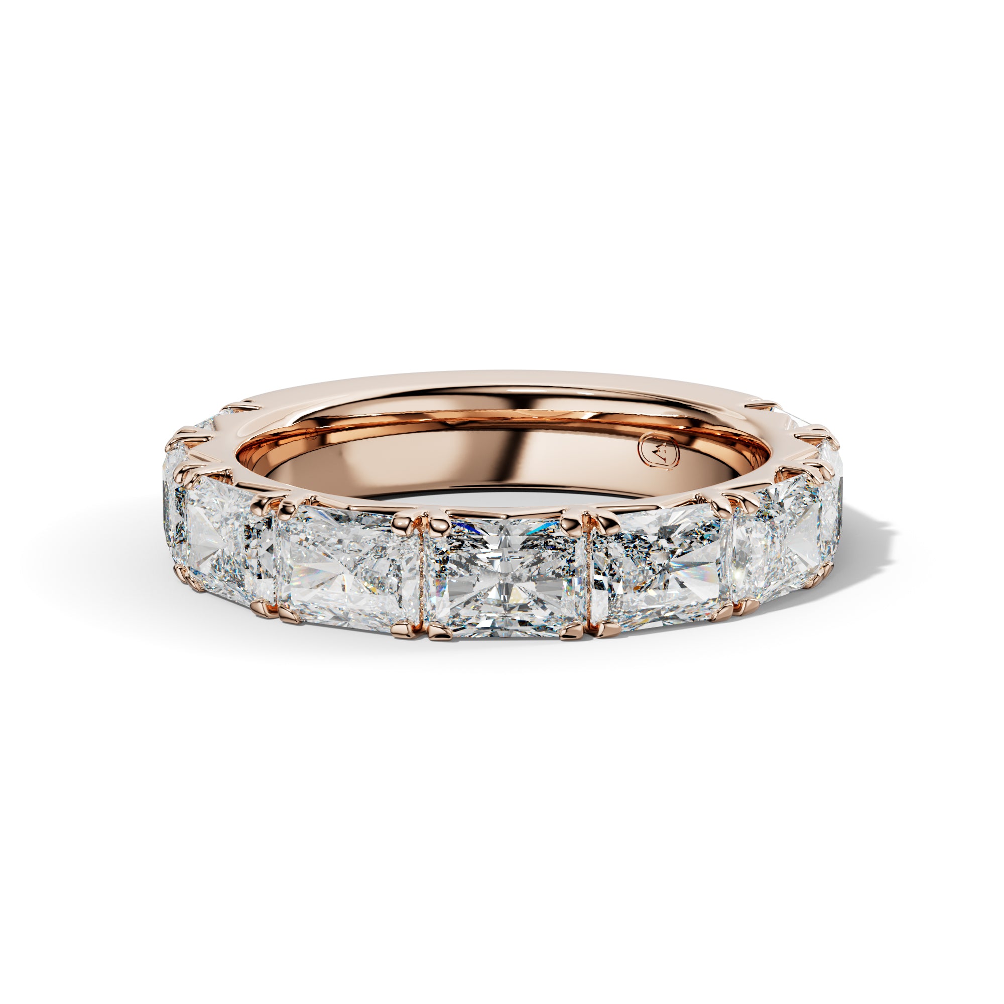 5.0 Carat East West Radiant Diamond French Pave 3/4 Anniversary Band