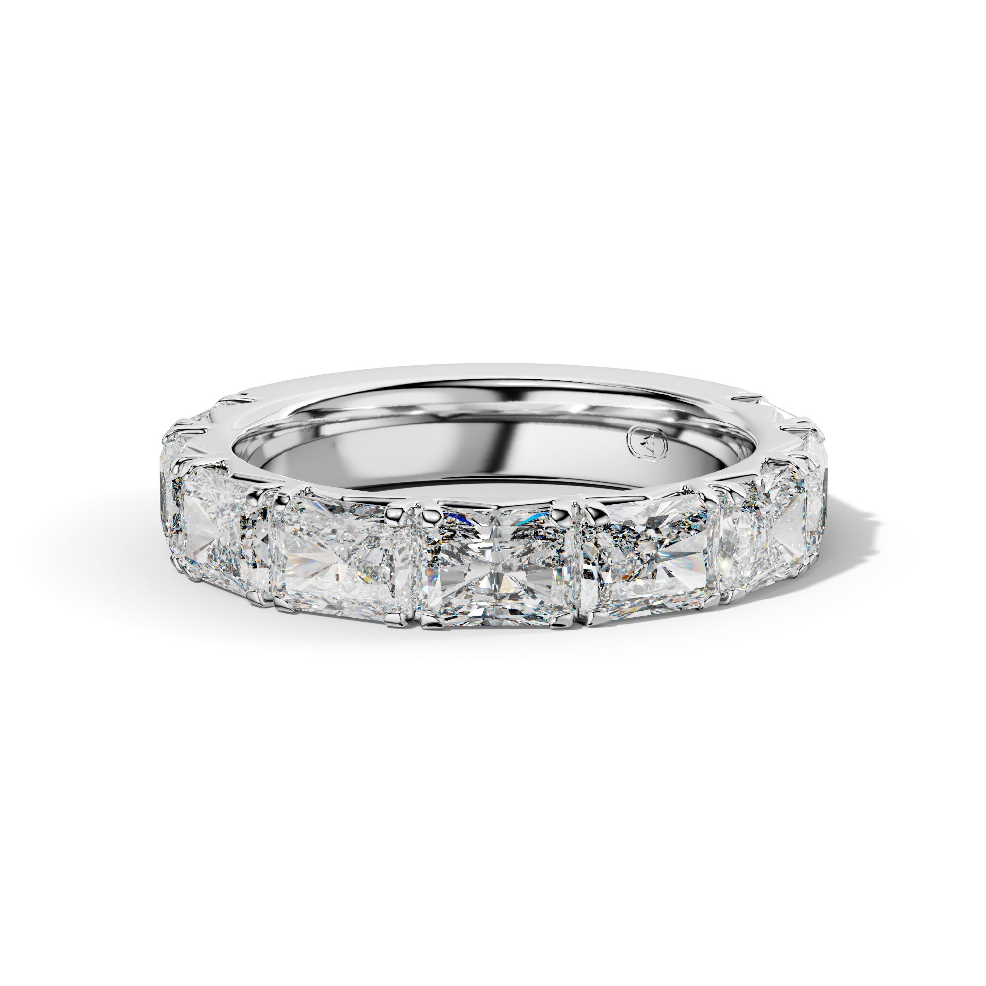 5.0 Carat East West Radiant Diamond French Pave 3/4 Anniversary Band