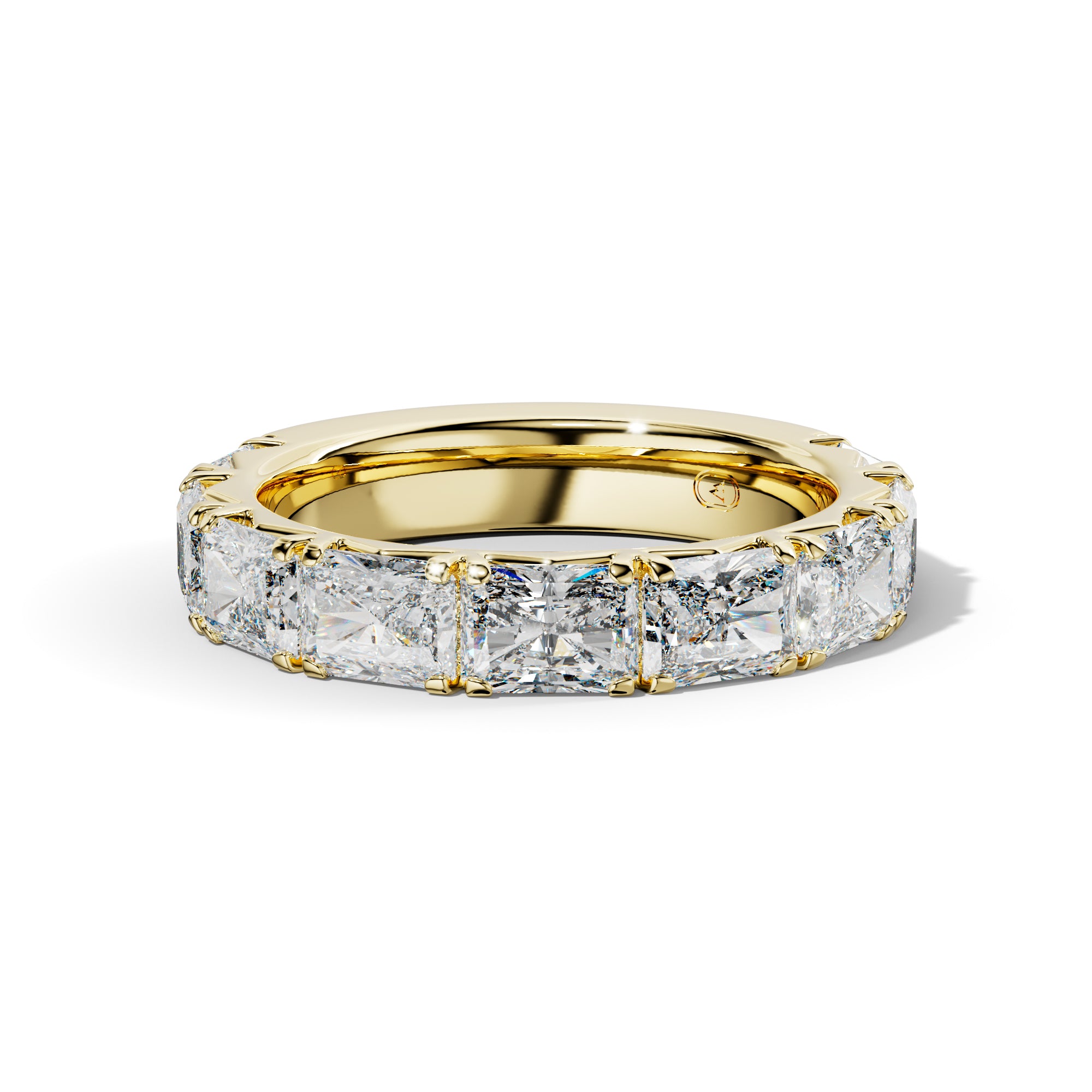 5.0 Carat East West Radiant Diamond French Pave 3/4 Anniversary Band