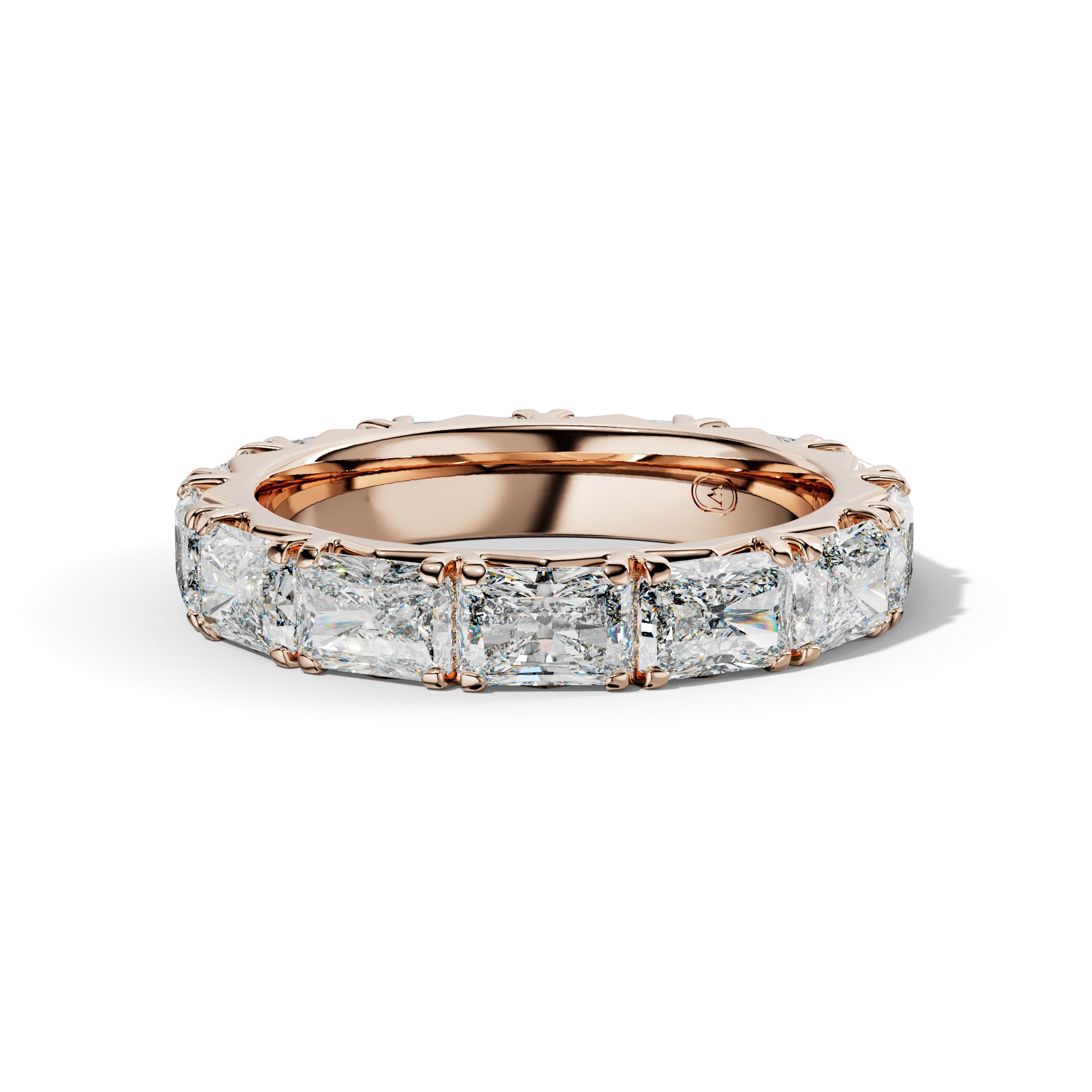 6.0 Carat East West Radiant Diamond French Pave Eternity Band