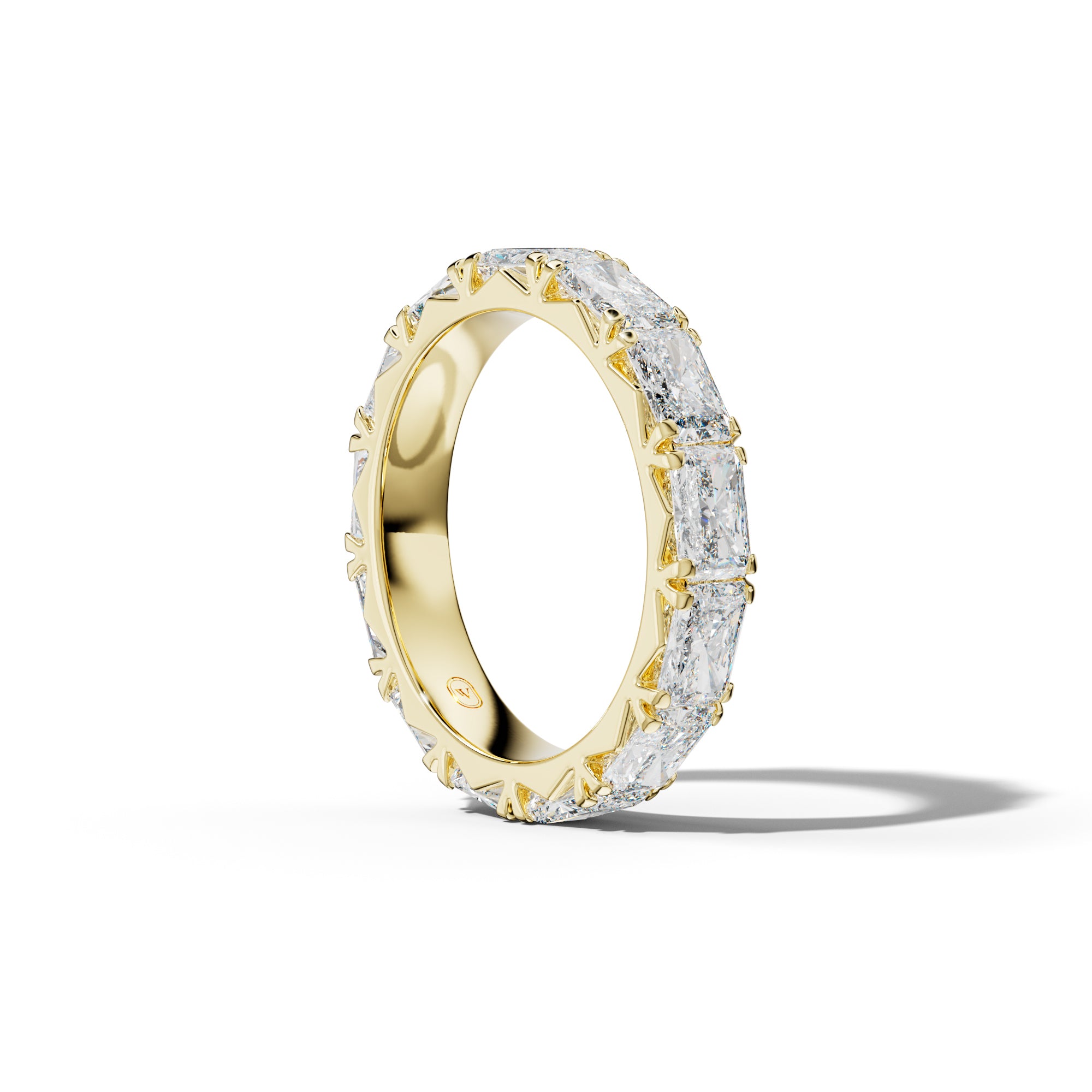 6.0 Carat East West Radiant Diamond French Pave Eternity Band