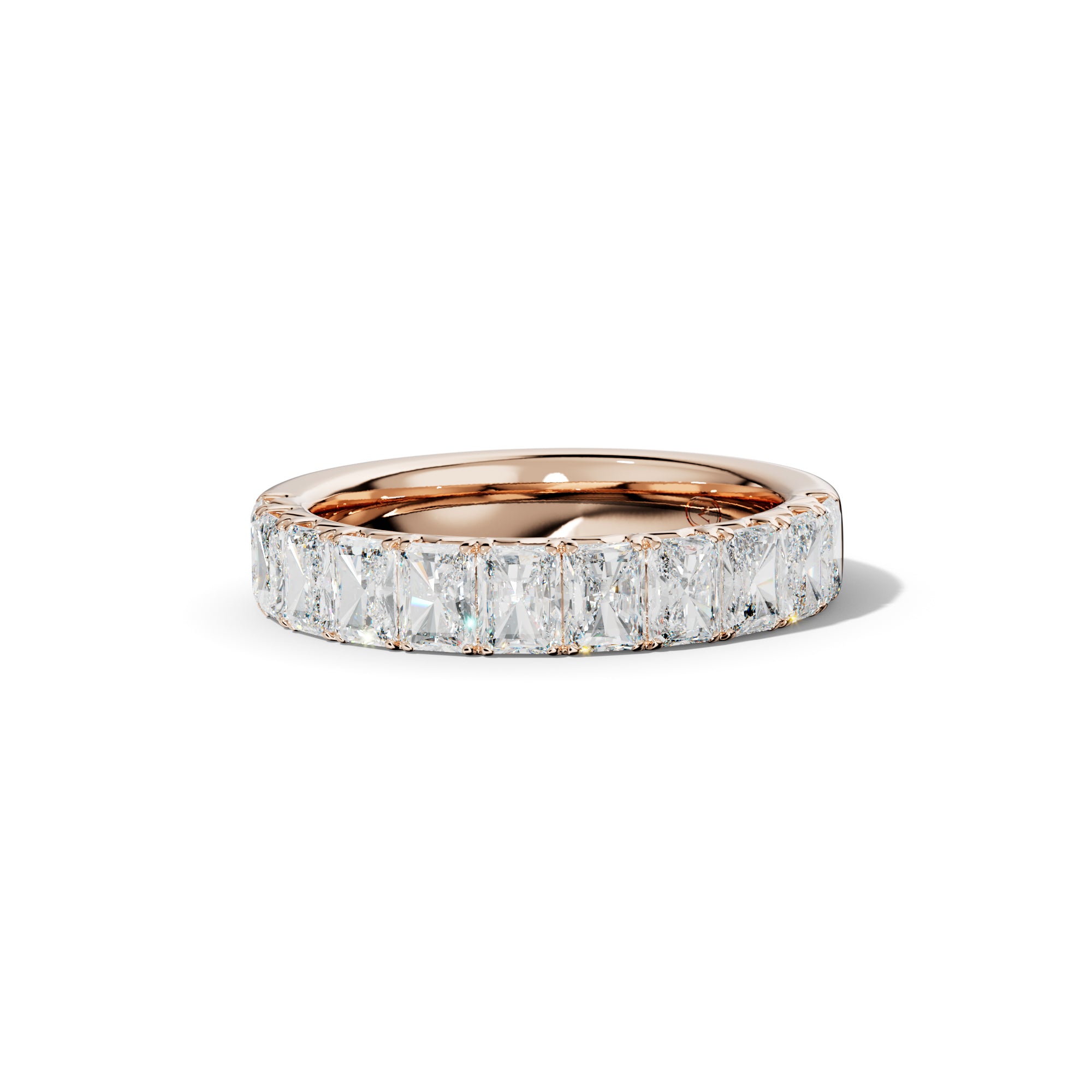 2.0 Carat Radiant Diamond French Pave Half Anniversary Band