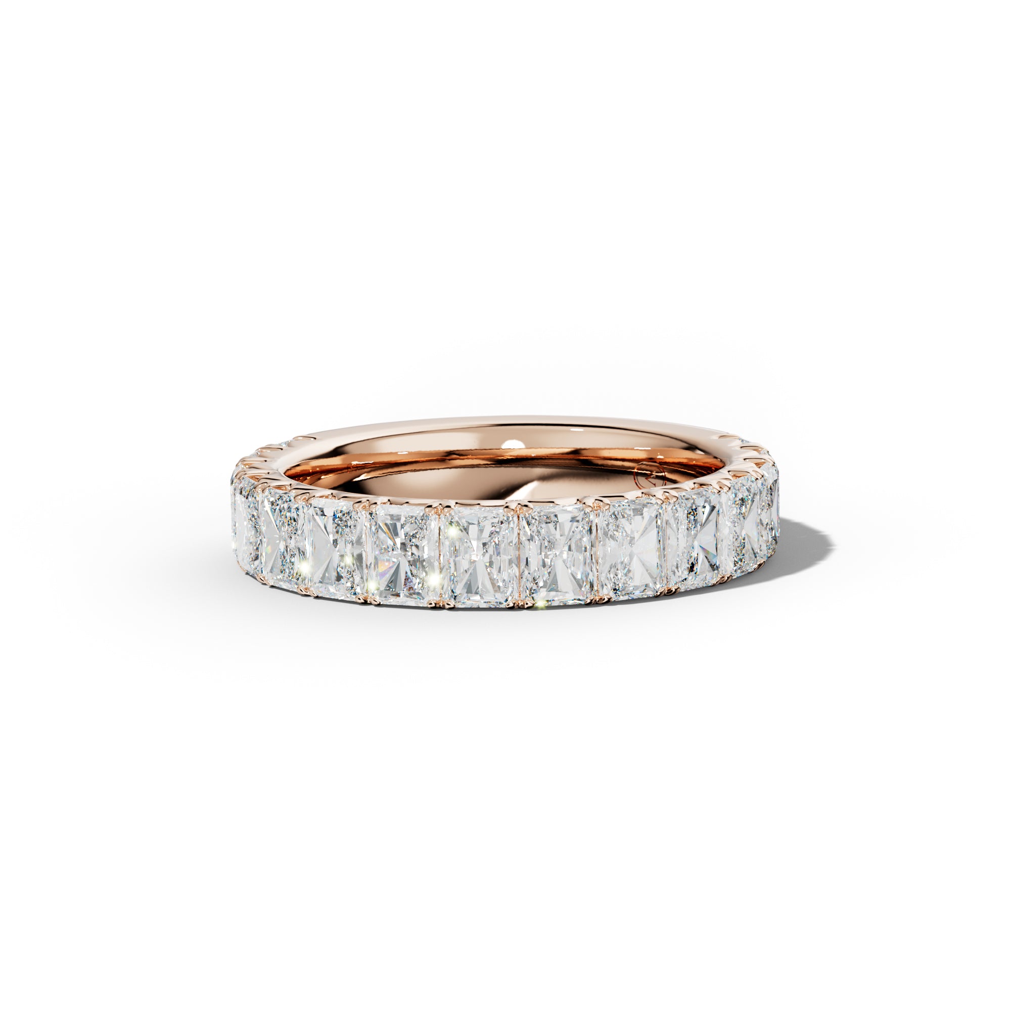 3.0 Carat Radiant Diamond French Pave 3/4 Anniversary Band