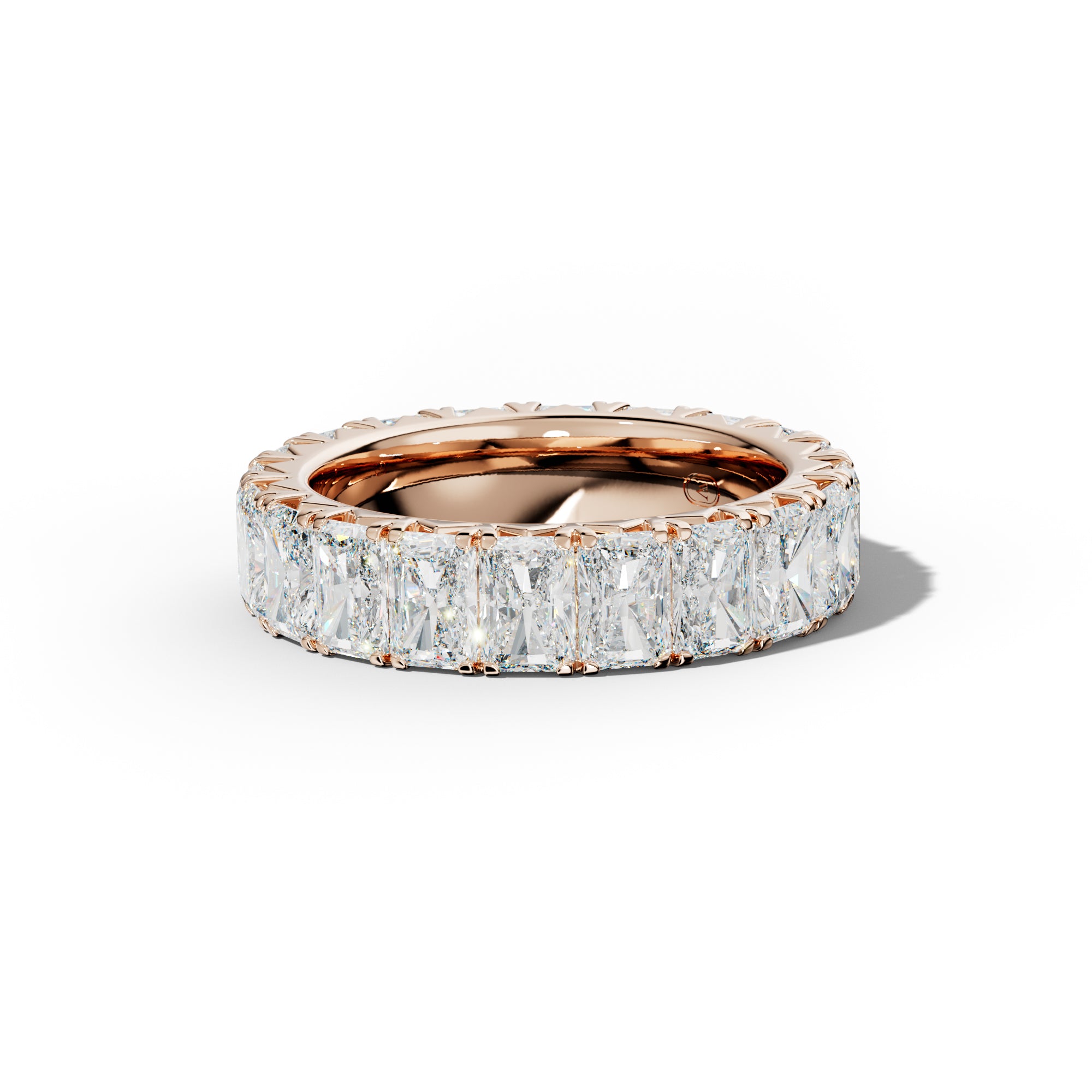 7.0 Carat Radiant Diamond French Pave Eternity Band