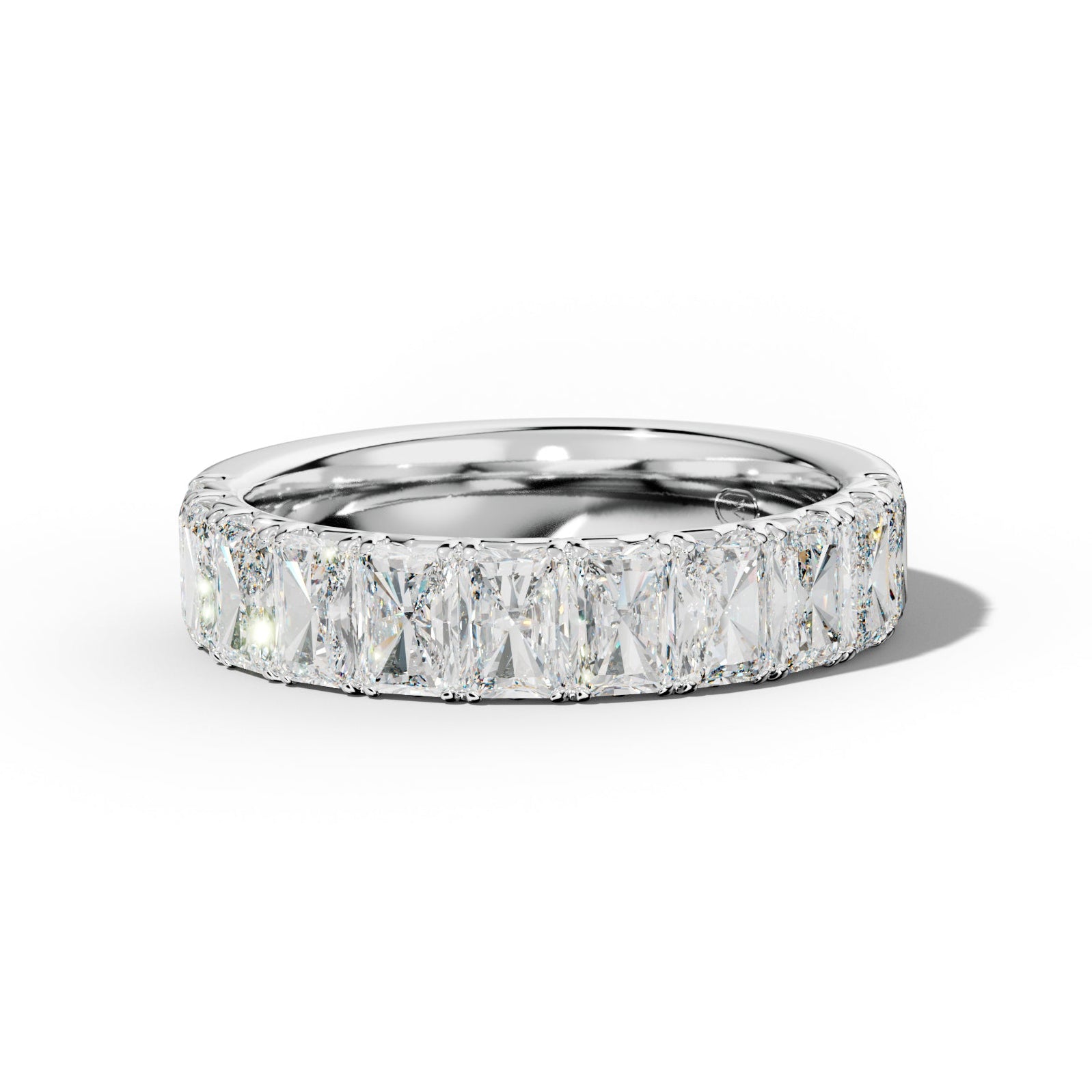 3.0 Carat Radiant Diamond French Pave Half Anniversary Band