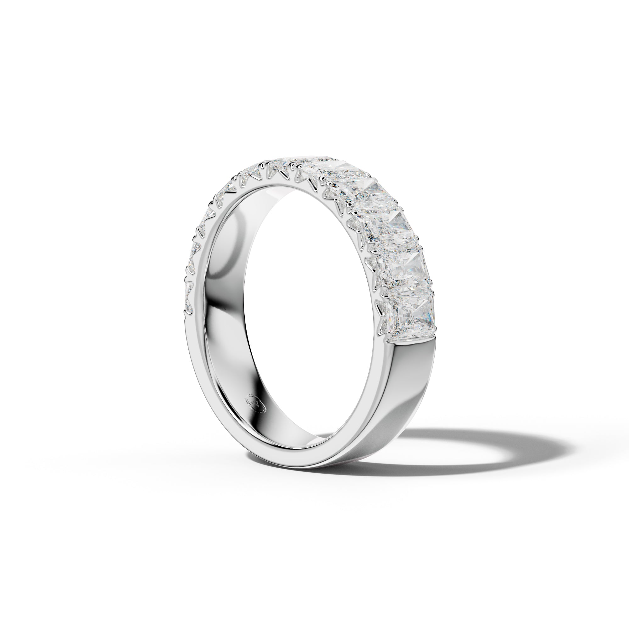 3.0 Carat Radiant Diamond French Pave Half Anniversary Band
