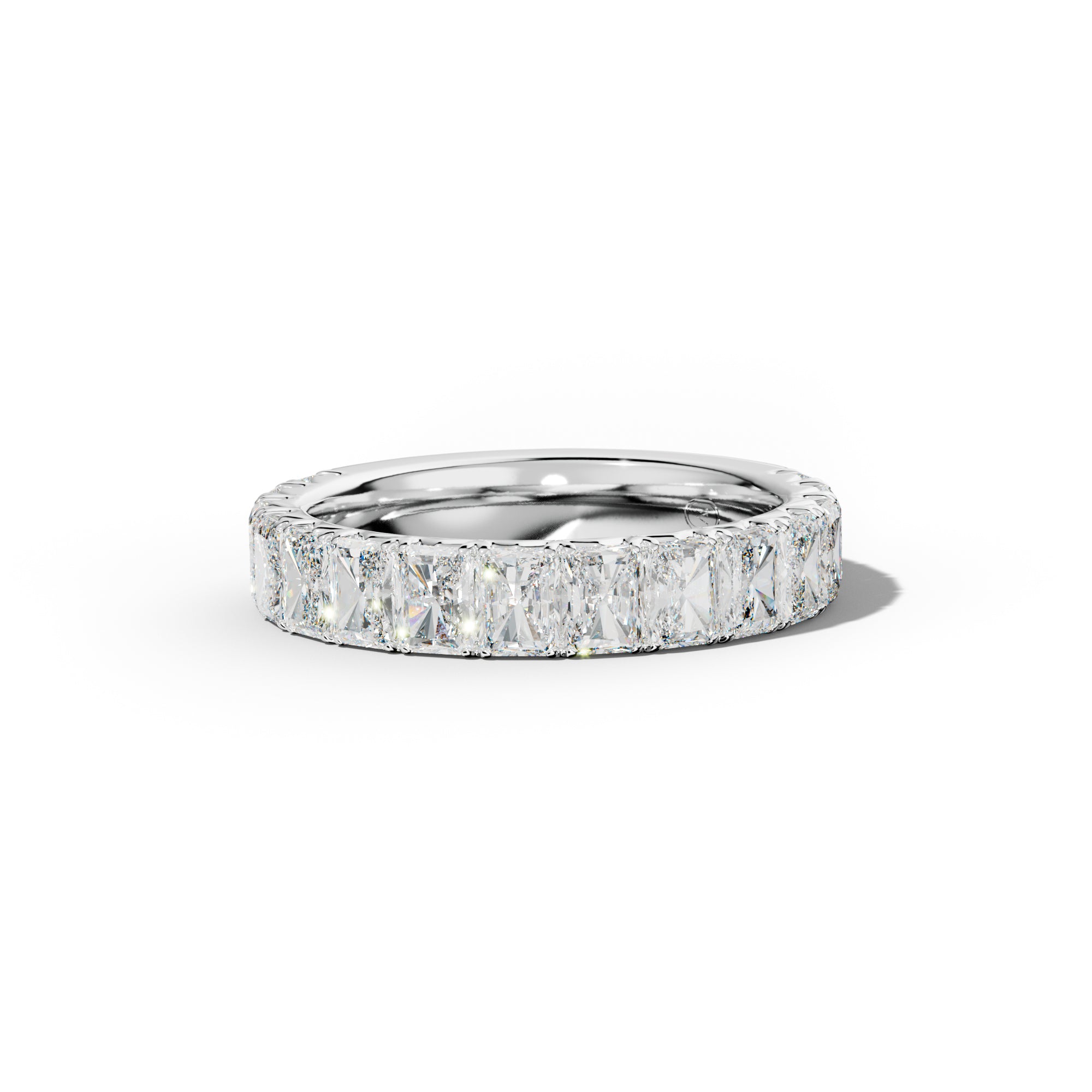 3.0 Carat Radiant Diamond French Pave 3/4 Anniversary Band