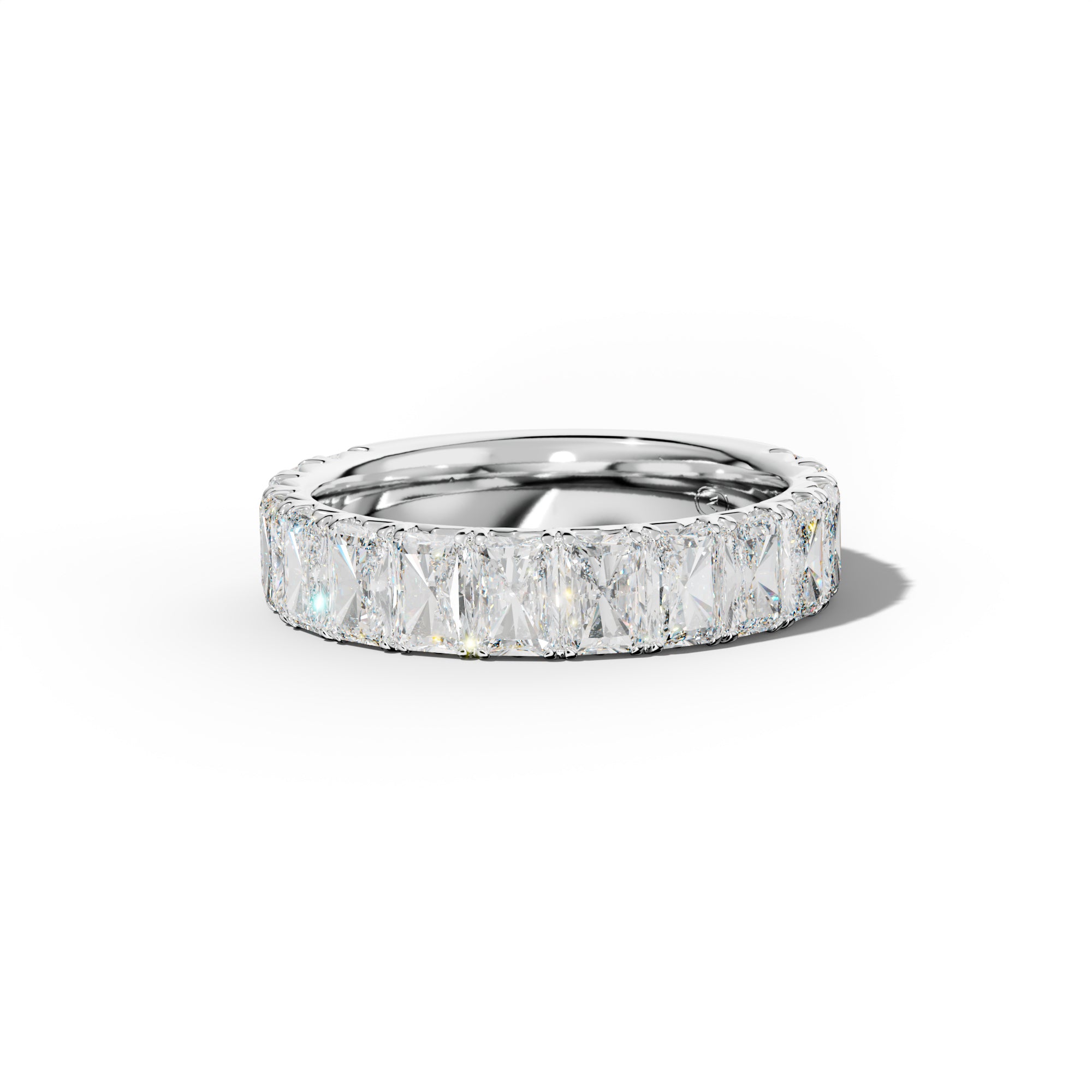 4.0 Carat Radiant Diamond French Pave 3/4 Anniversary Band