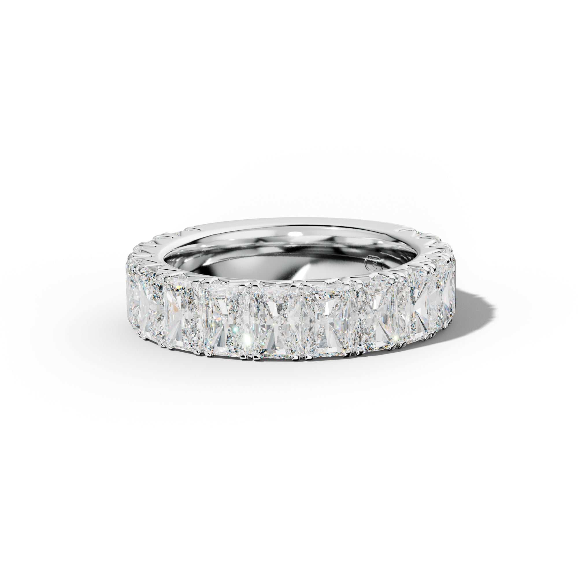 5.0 Carat Radiant Diamond French Pave 3/4 Anniversary Band