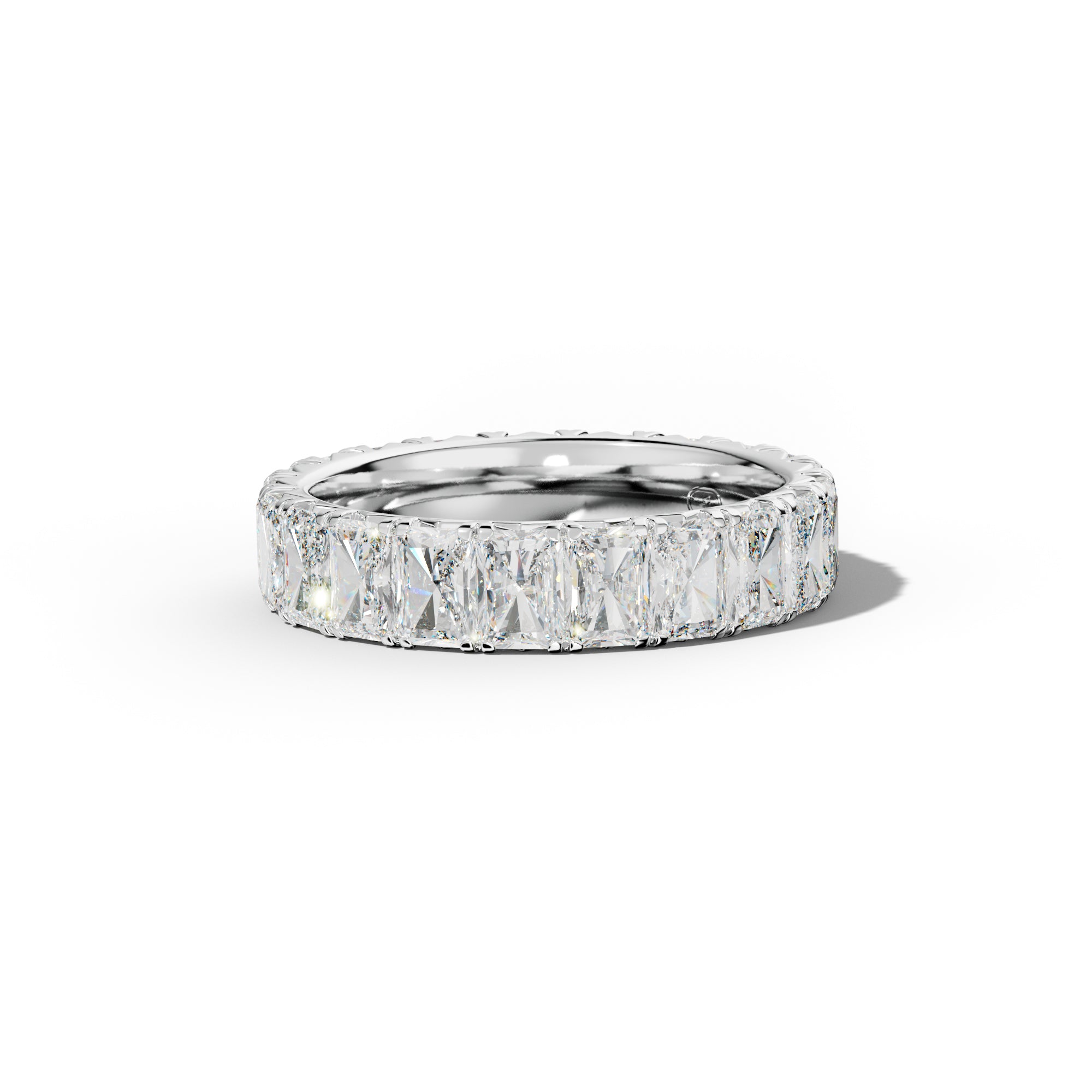 6.0 Carat Radiant Diamond French Pave Eternity Band