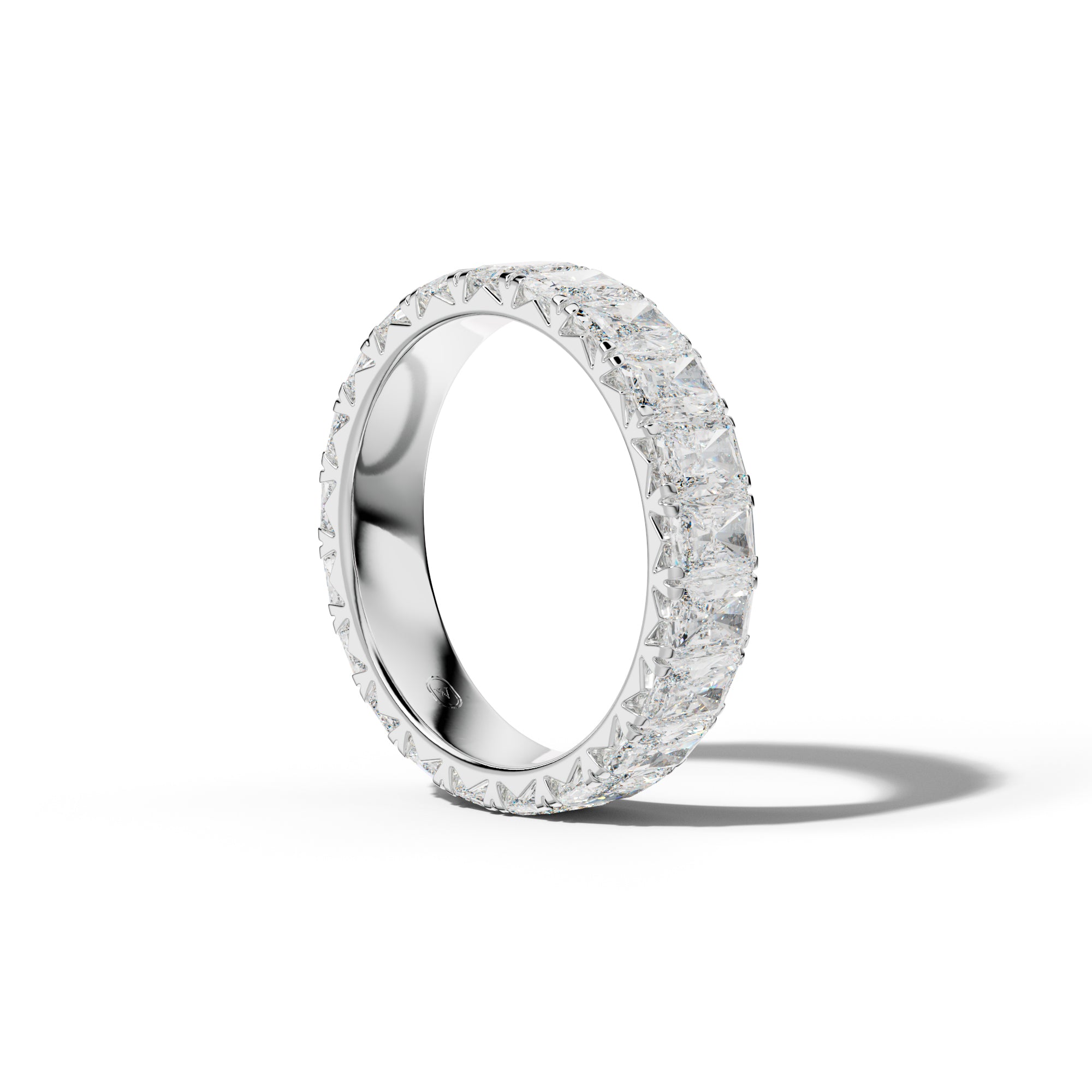 6.0 Carat Radiant Diamond French Pave Eternity Band