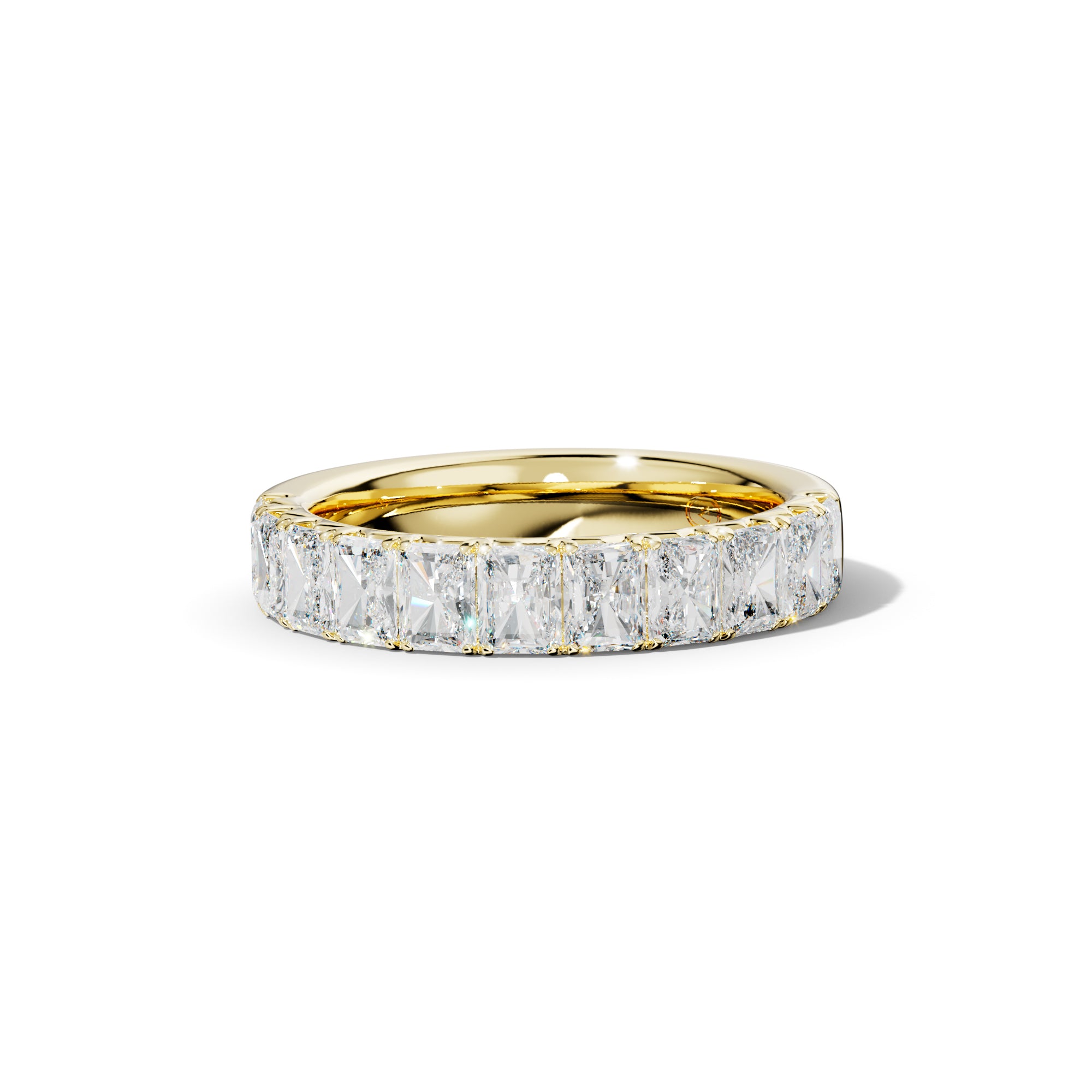2.0 Carat Radiant Diamond French Pave Half Anniversary Band