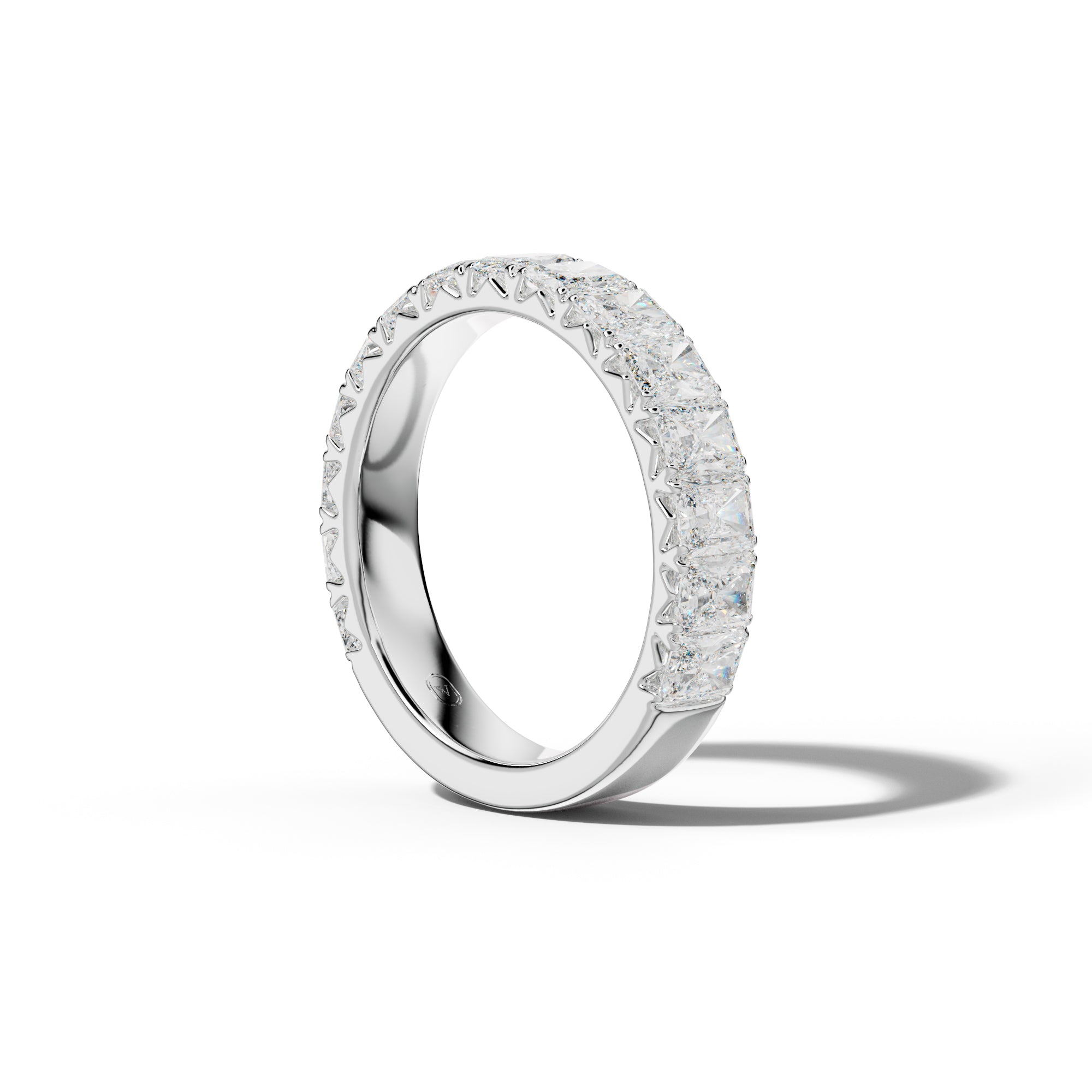 3.0 Carat Radiant Diamond French Pave 3/4 Anniversary Band