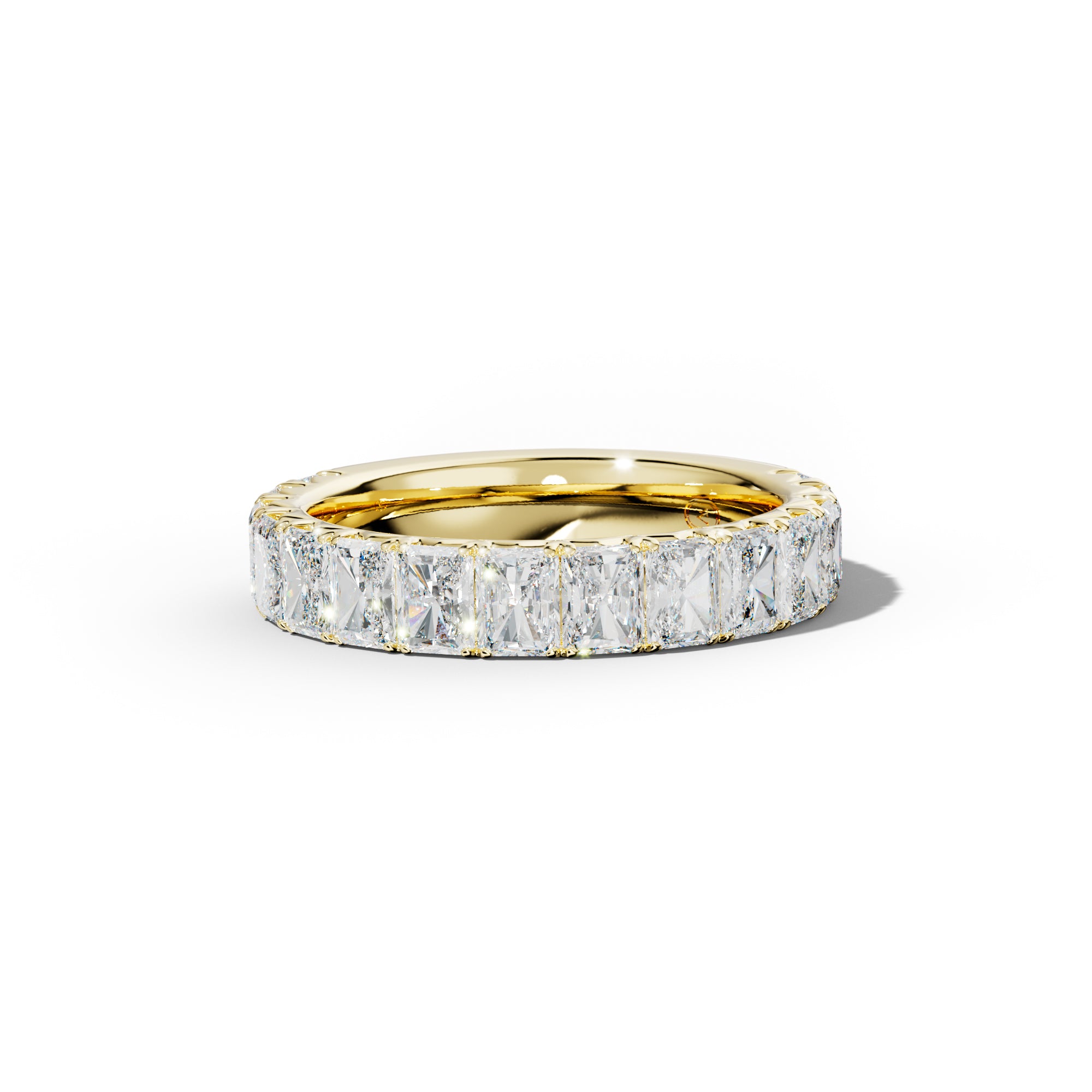 3.0 Carat Radiant Diamond French Pave 3/4 Anniversary Band