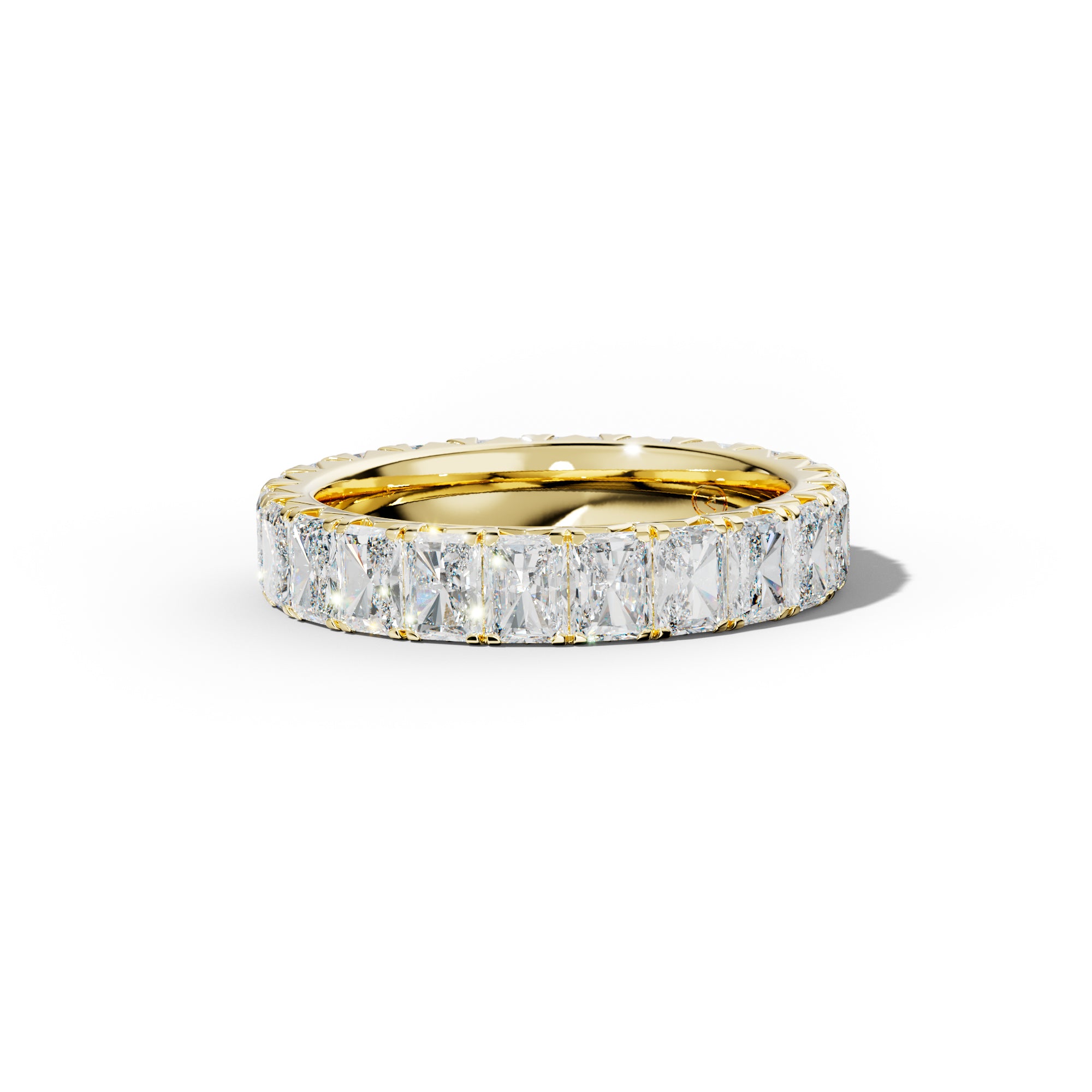 5.0 Carat Radiant Diamond French Pave Eternity Band