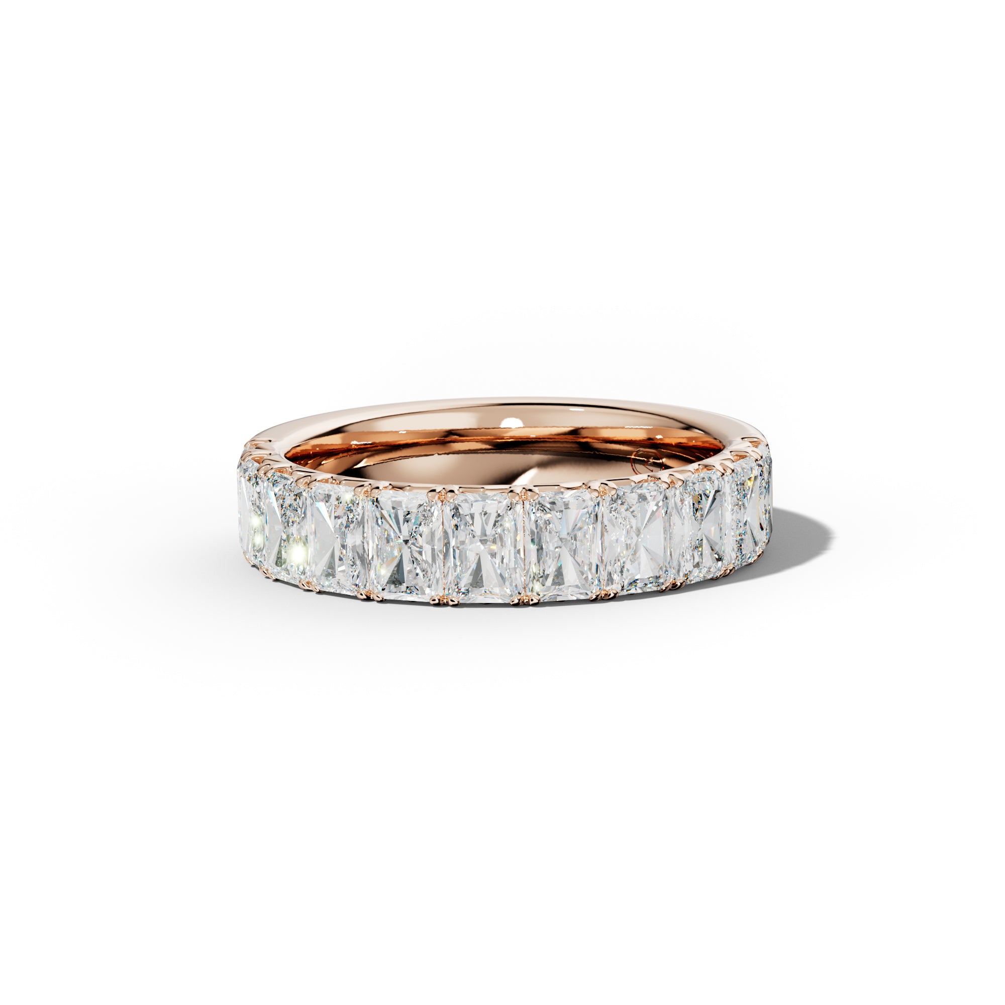 3.0 Carat Radiant Diamond French Pave Half Anniversary Band