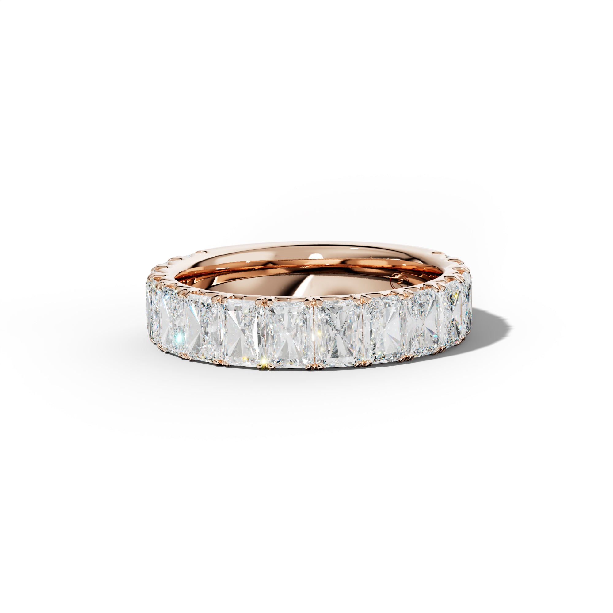 4.0 Carat Radiant Diamond French Pave 3/4 Anniversary Band