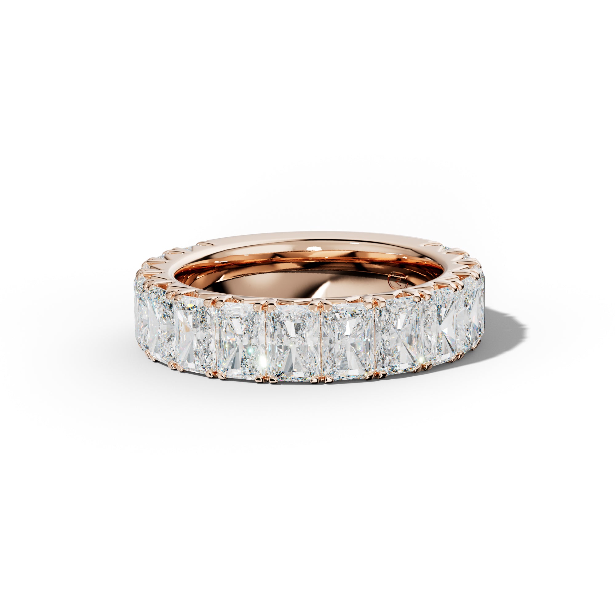 5.0 Carat Radiant Diamond French Pave 3/4 Anniversary Band