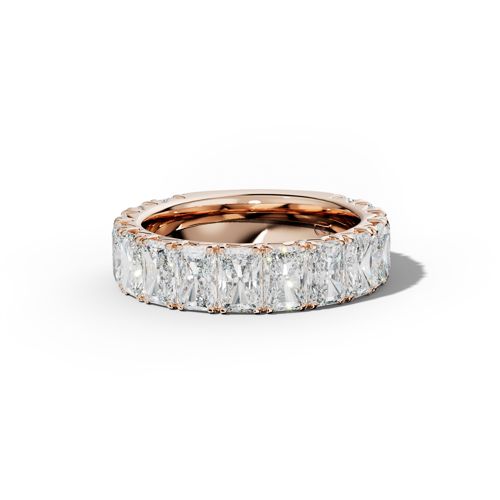 6.0 Carat Radiant Diamond French Pave 3/4 Anniversary  Band