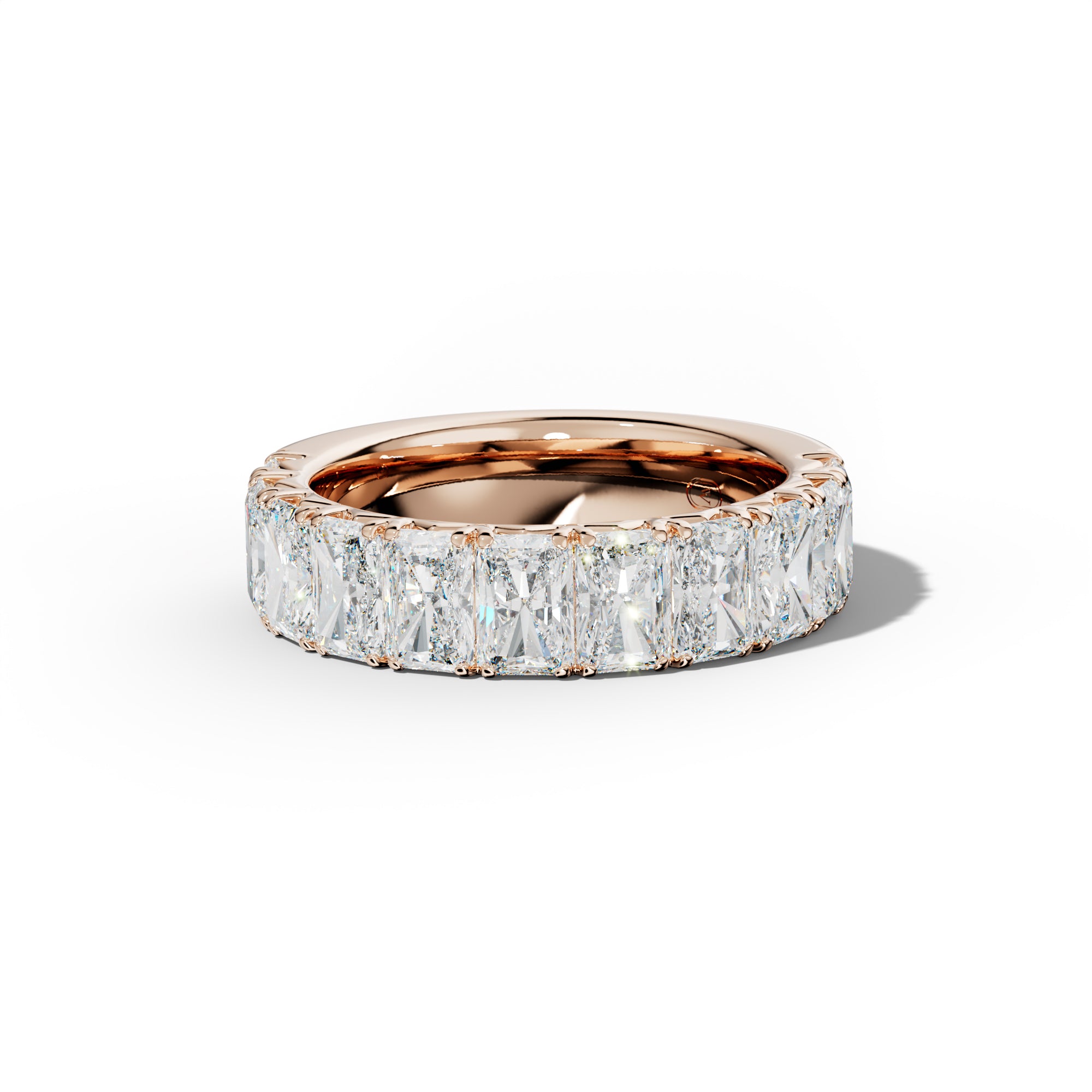 5.0 Carat Radiant Diamond French Pave Half Anniversary Band