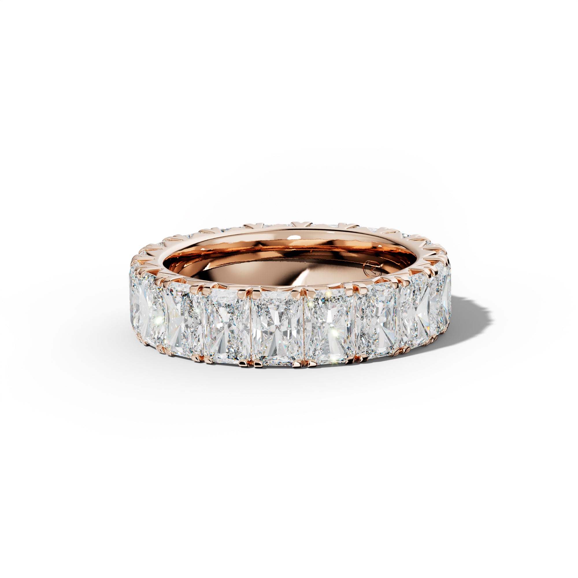 8.0 Carat Radiant Diamond French Pave Eternity Band