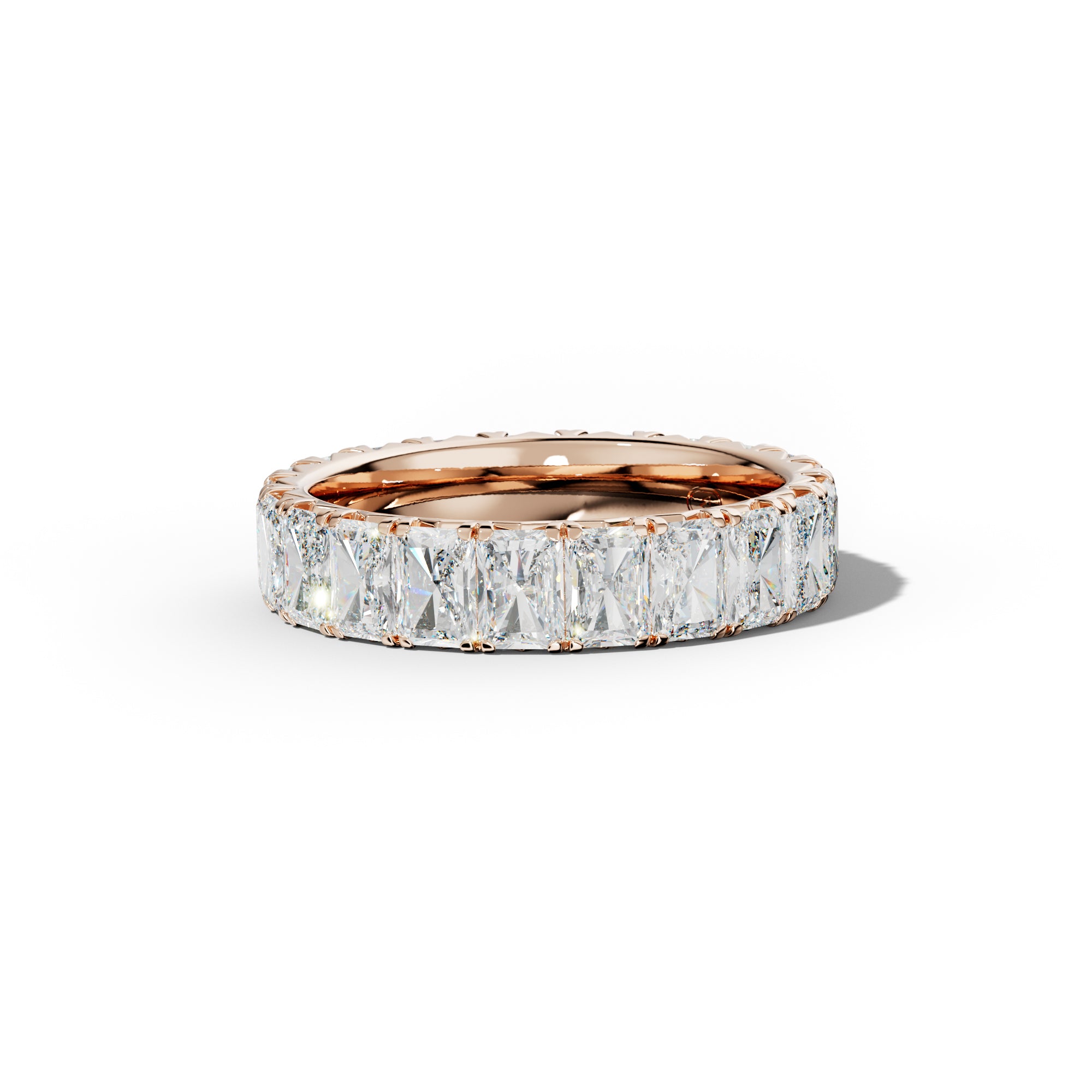 6.0 Carat Radiant Diamond French Pave Eternity Band