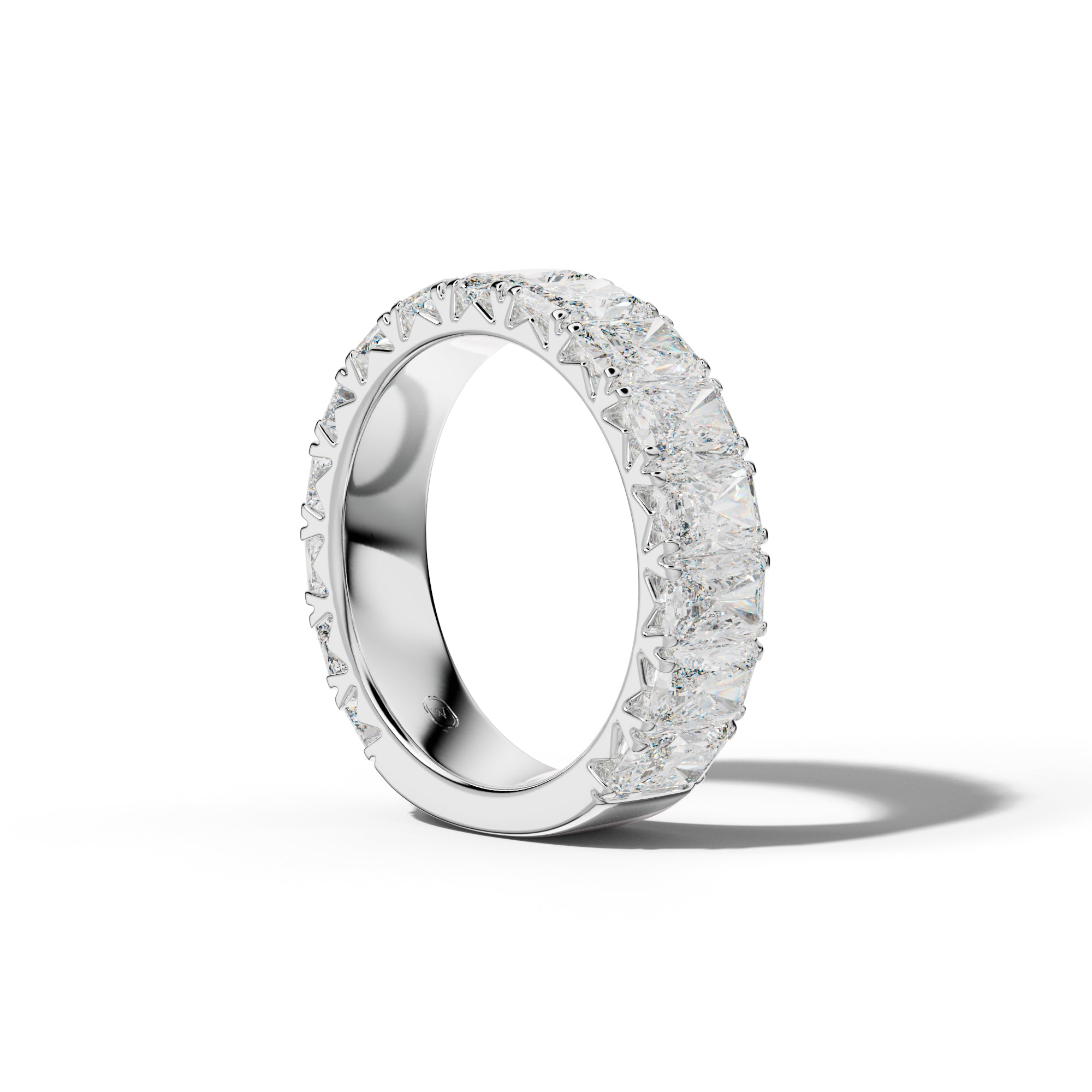 6.0 Carat Radiant Diamond French Pave 3/4 Anniversary  Band
