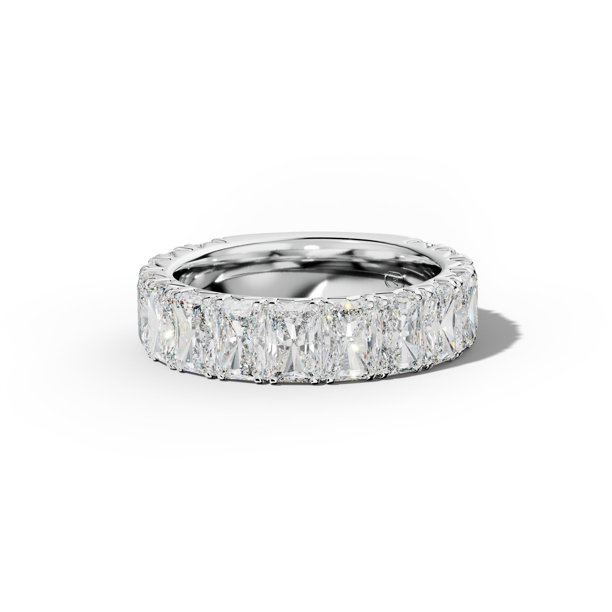 6.0 Carat Radiant Diamond French Pave 3/4 Anniversary  Band