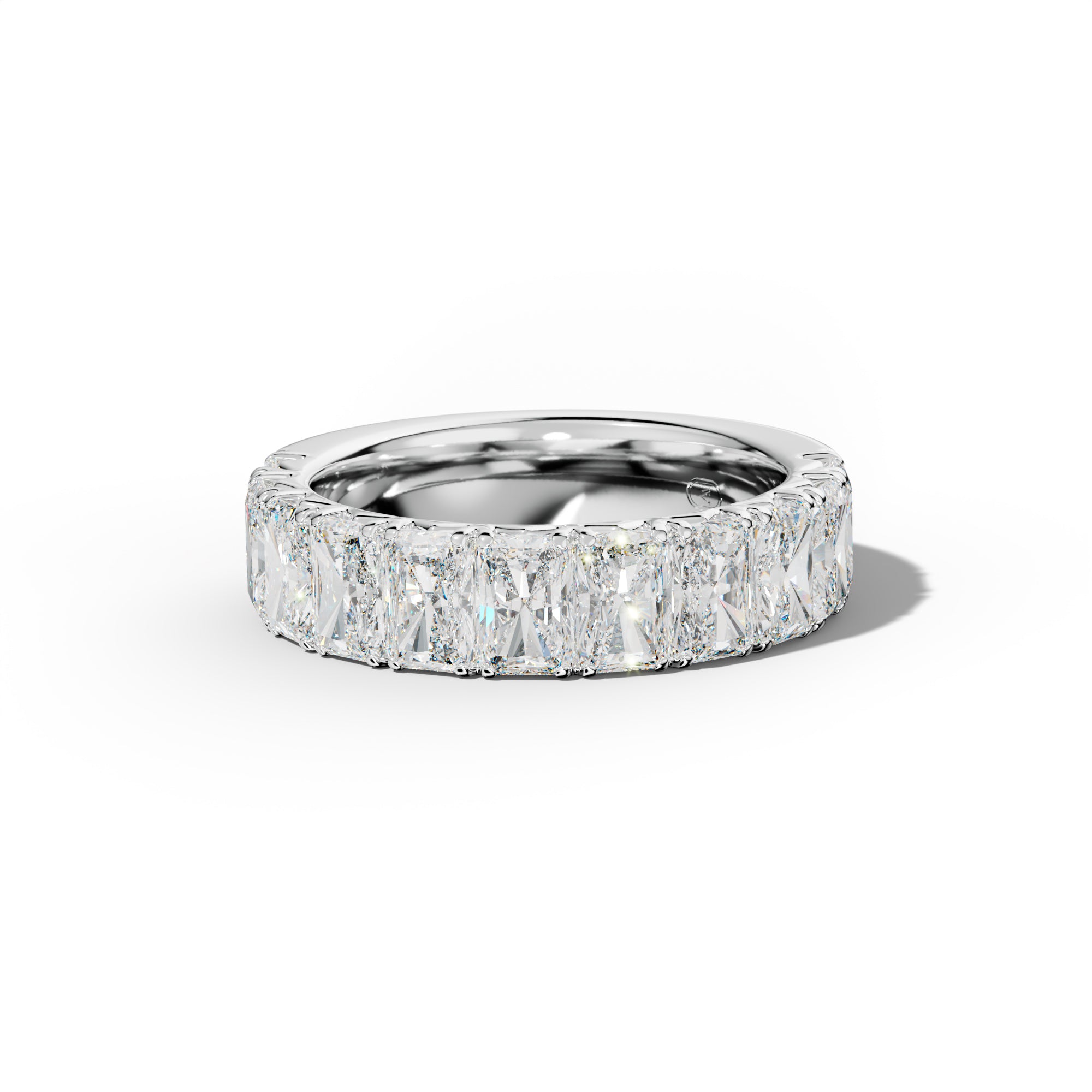 5.0 Carat Radiant Diamond French Pave Half Anniversary Band