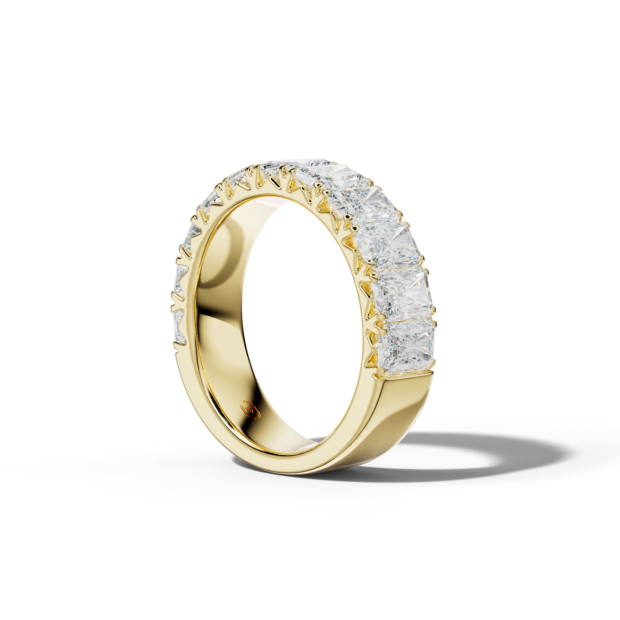 5.0 Carat Radiant Diamond French Pave Half Anniversary Band