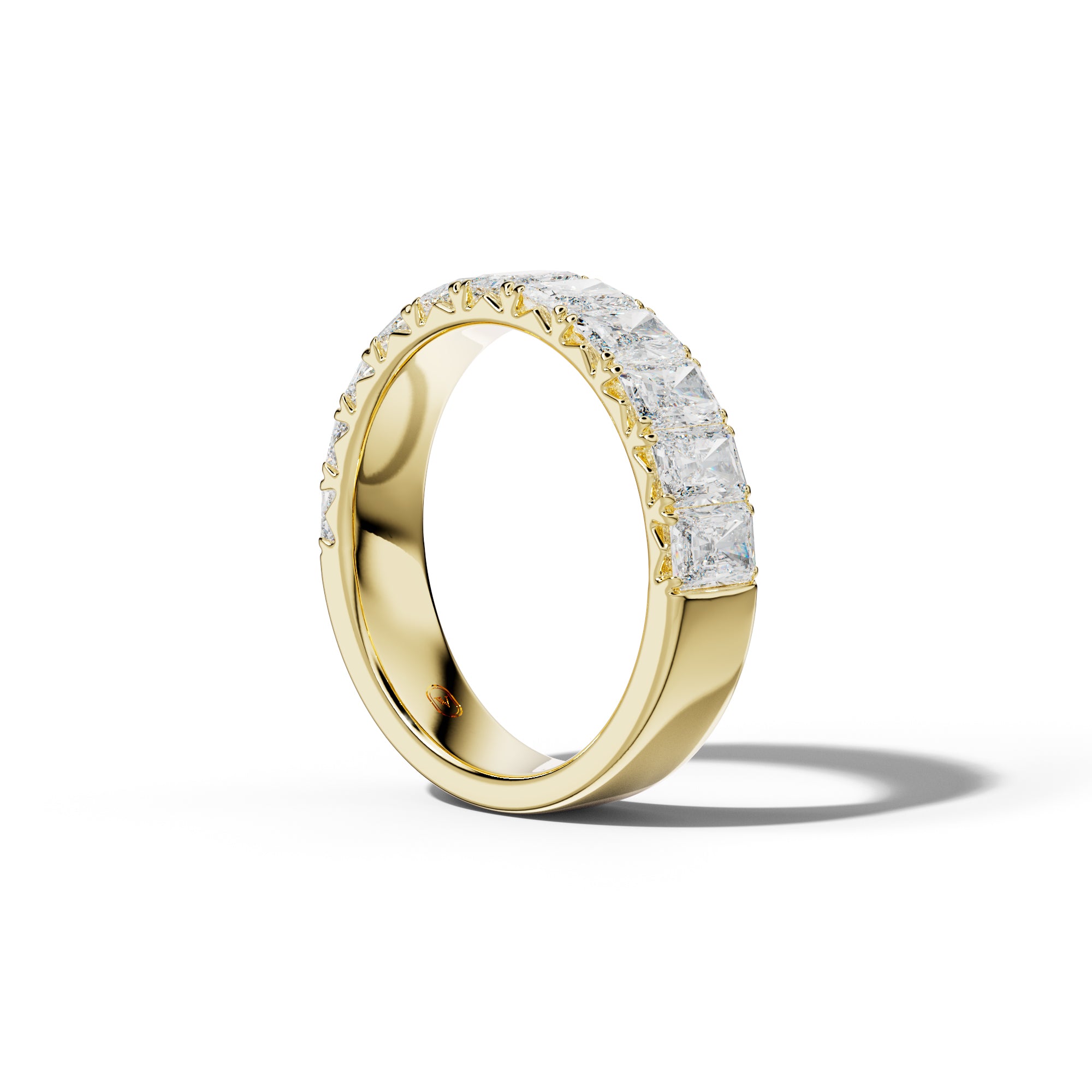 3.0 Carat Radiant Diamond French Pave Half Anniversary Band