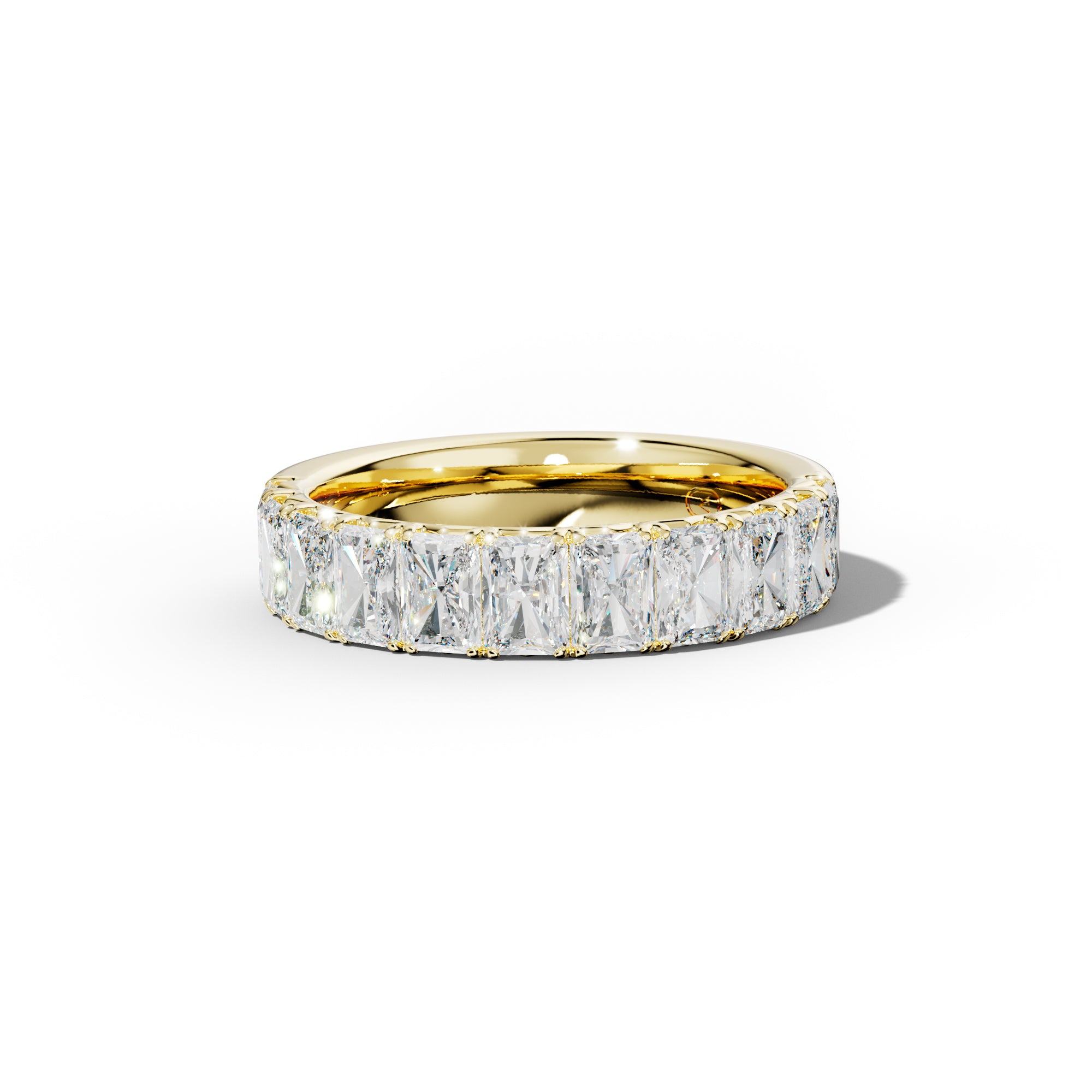 3.0 Carat Radiant Diamond French Pave Half Anniversary Band