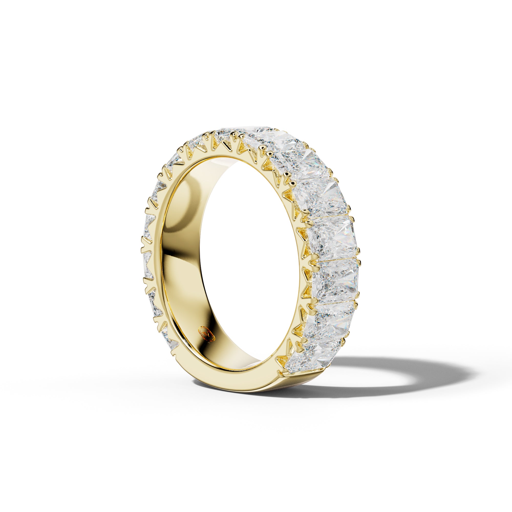 6.0 Carat Radiant Diamond French Pave 3/4 Anniversary  Band