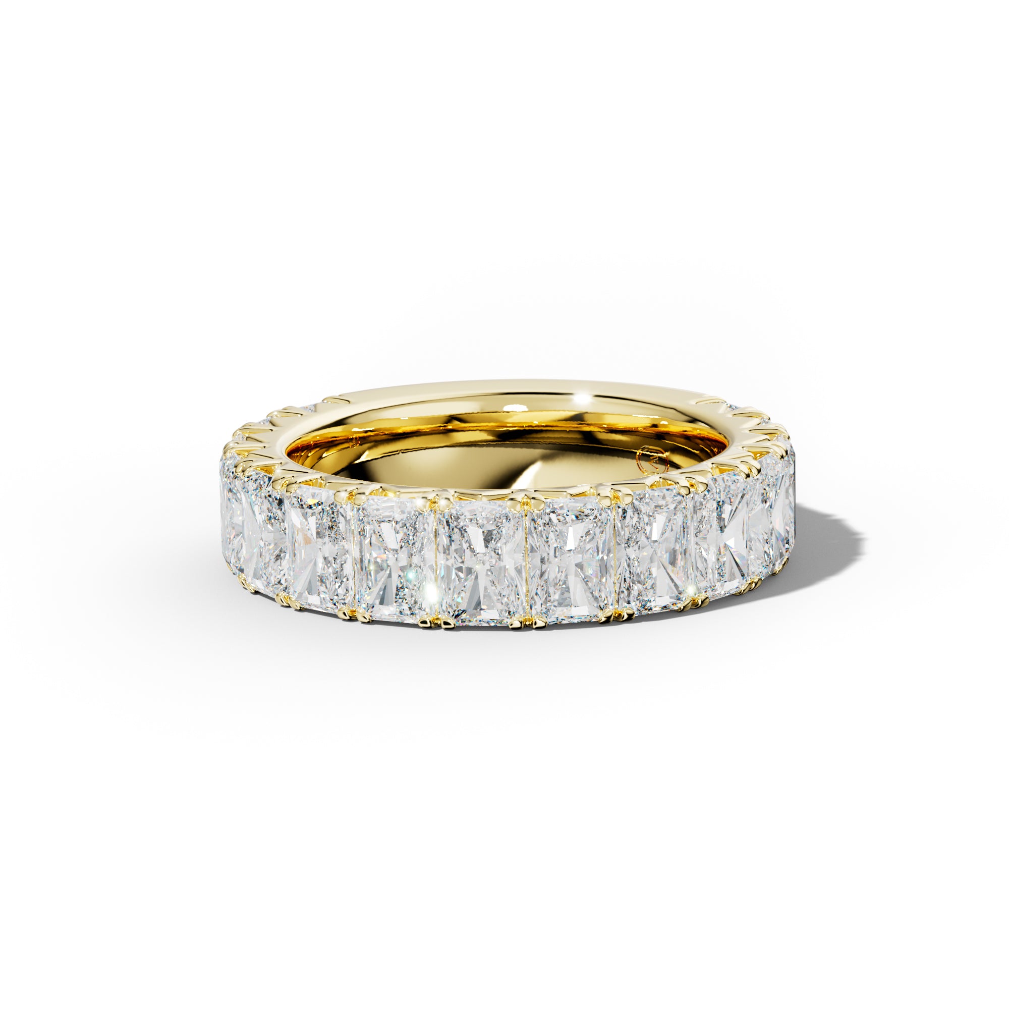 5.0 Carat Radiant Diamond French Pave 3/4 Anniversary Band