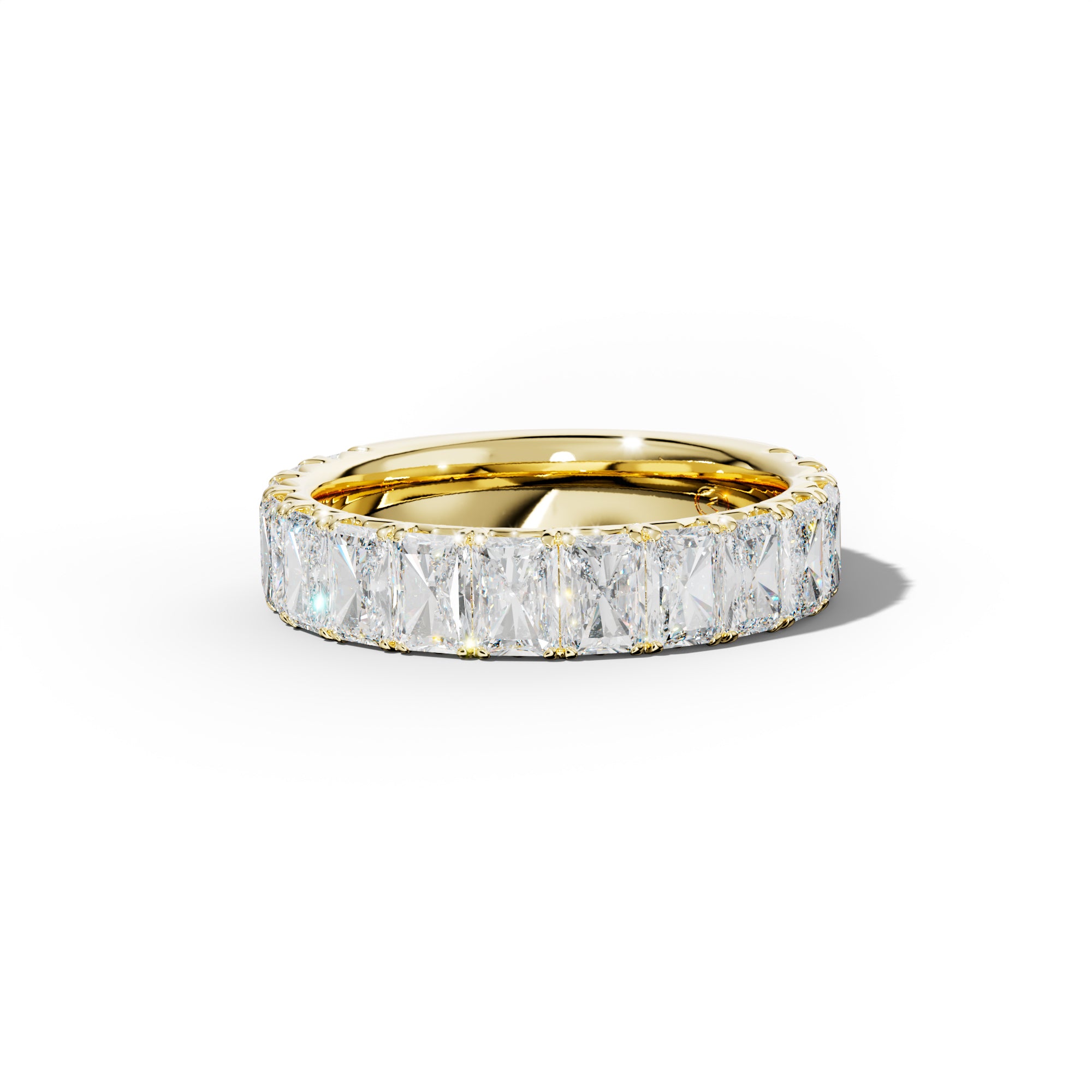4.0 Carat Radiant Diamond French Pave 3/4 Anniversary Band