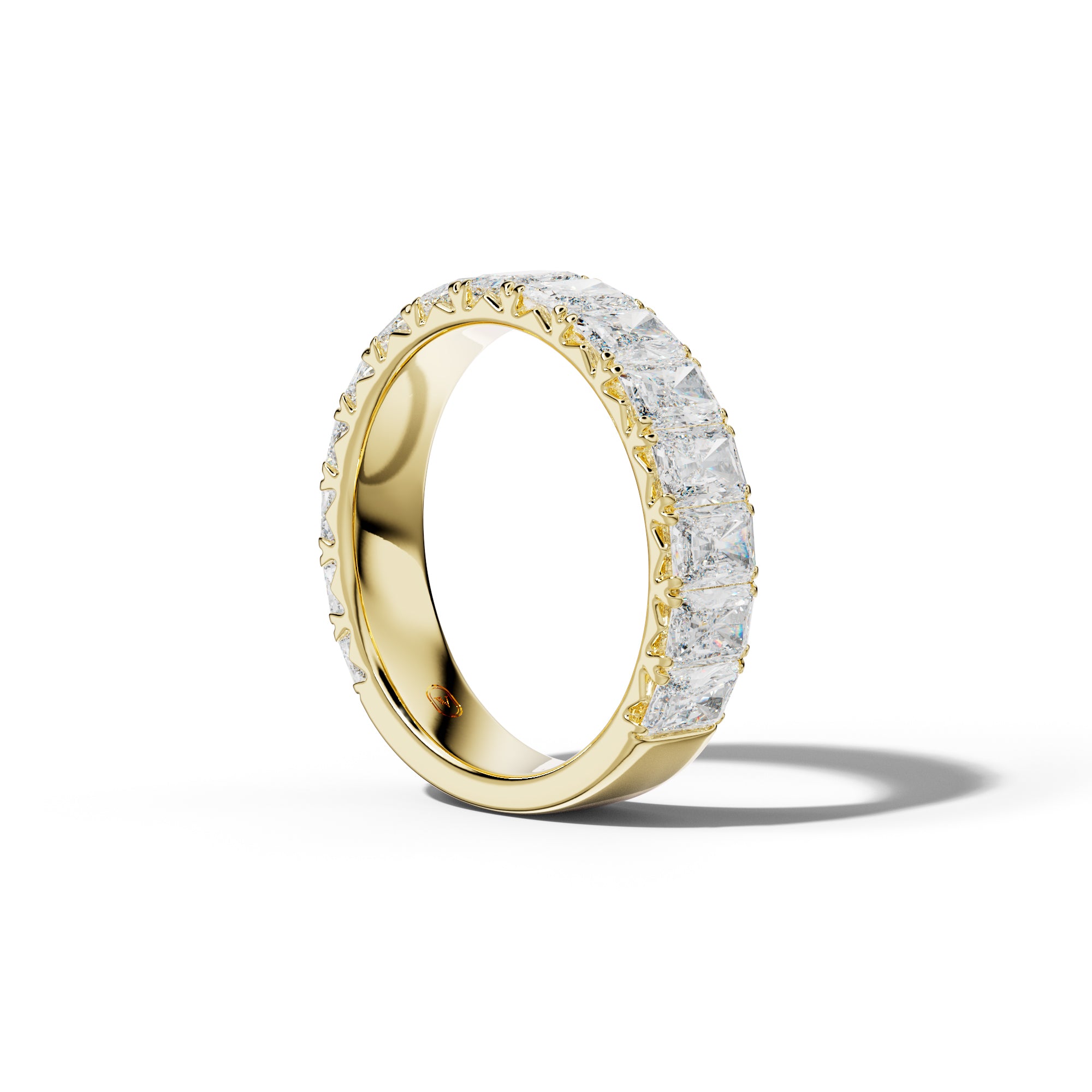 4.0 Carat Radiant Diamond French Pave 3/4 Anniversary Band