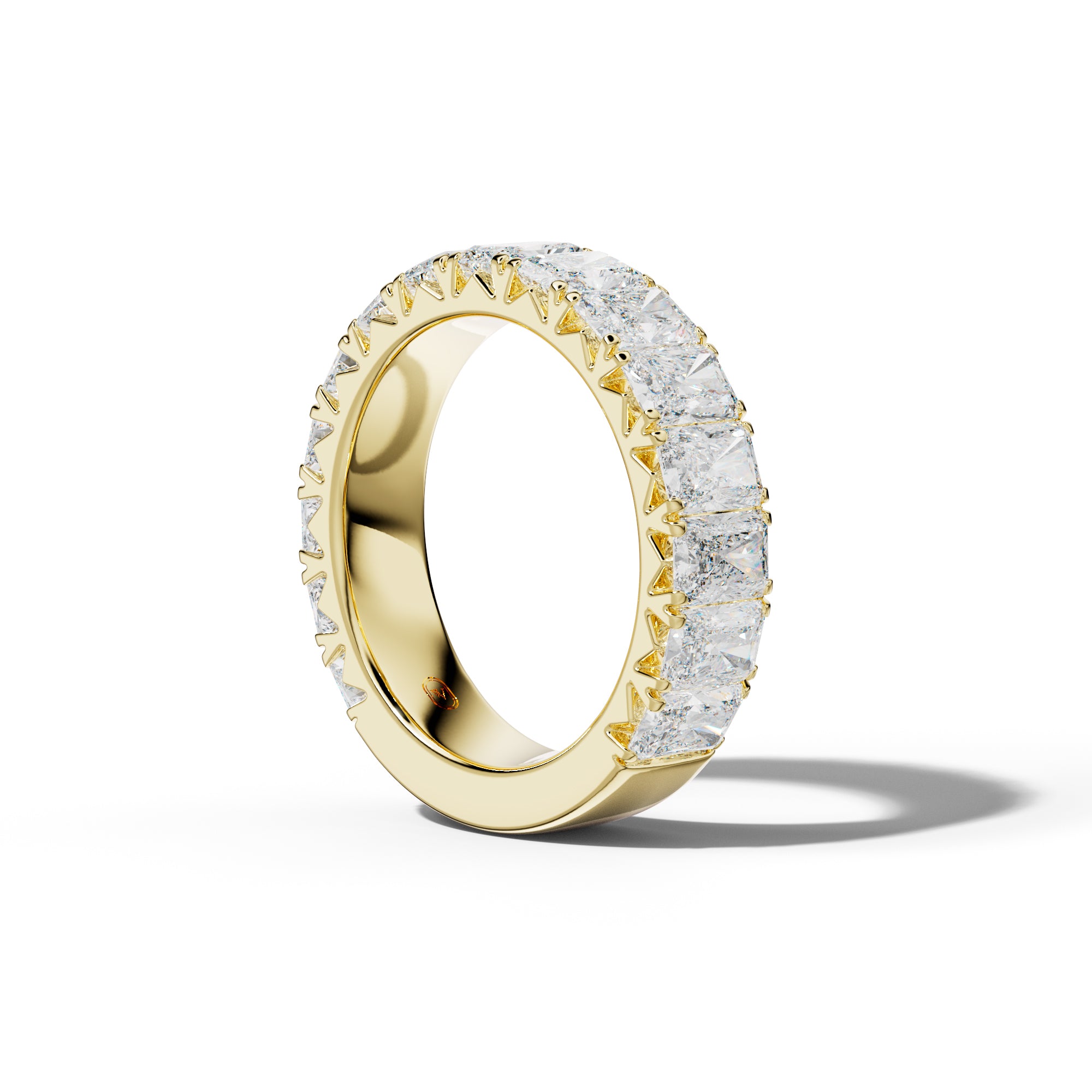 5.0 Carat Radiant Diamond French Pave 3/4 Anniversary Band