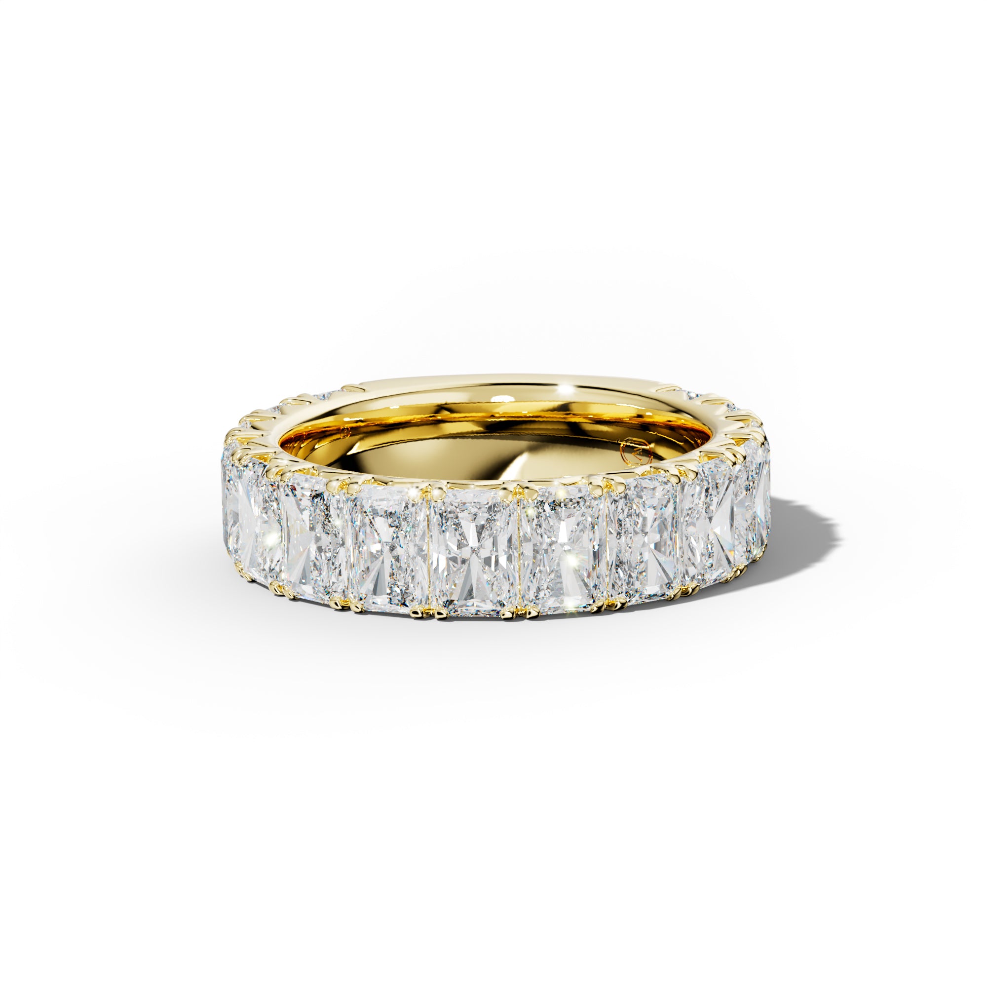 6.0 Carat Radiant Diamond French Pave 3/4 Anniversary  Band