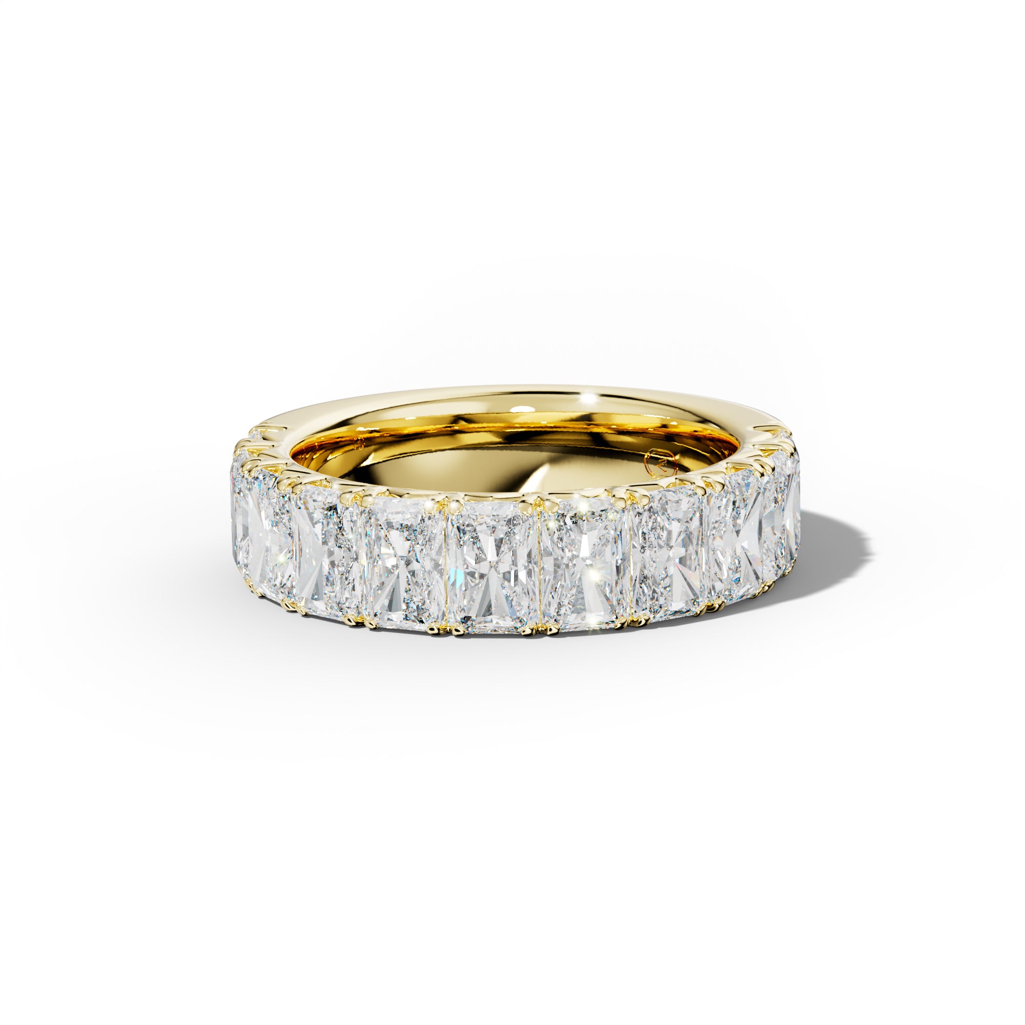 5.0 Carat Radiant Diamond French Pave Half Anniversary Band