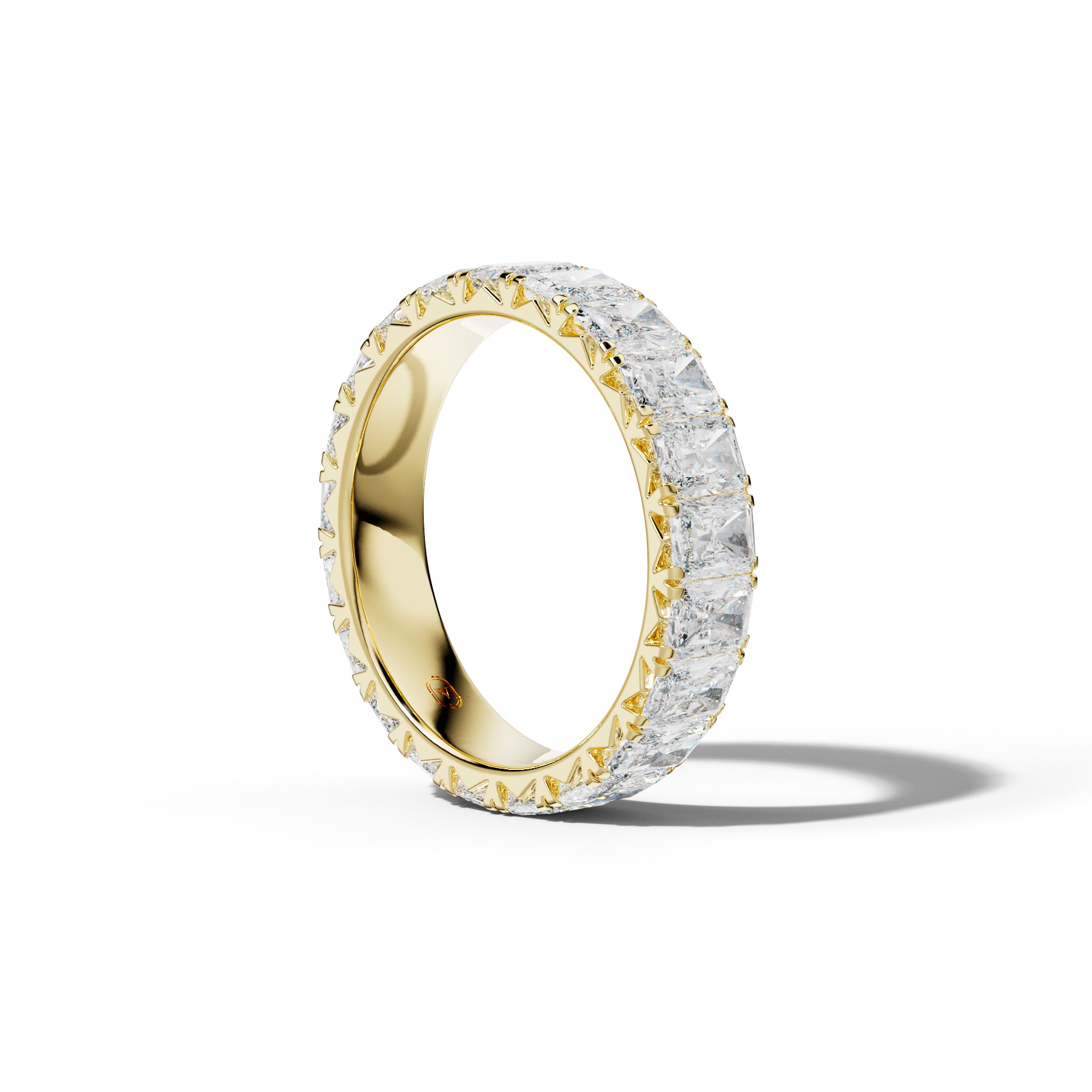 6.0 Carat Radiant Diamond French Pave Eternity Band