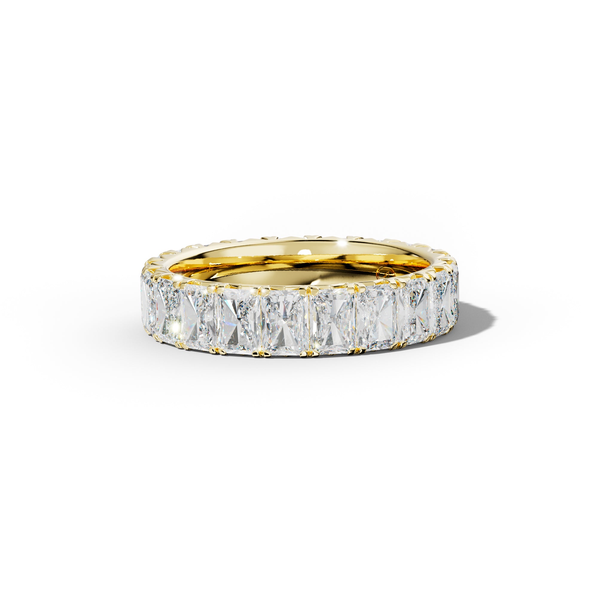 6.0 Carat Radiant Diamond French Pave Eternity Band