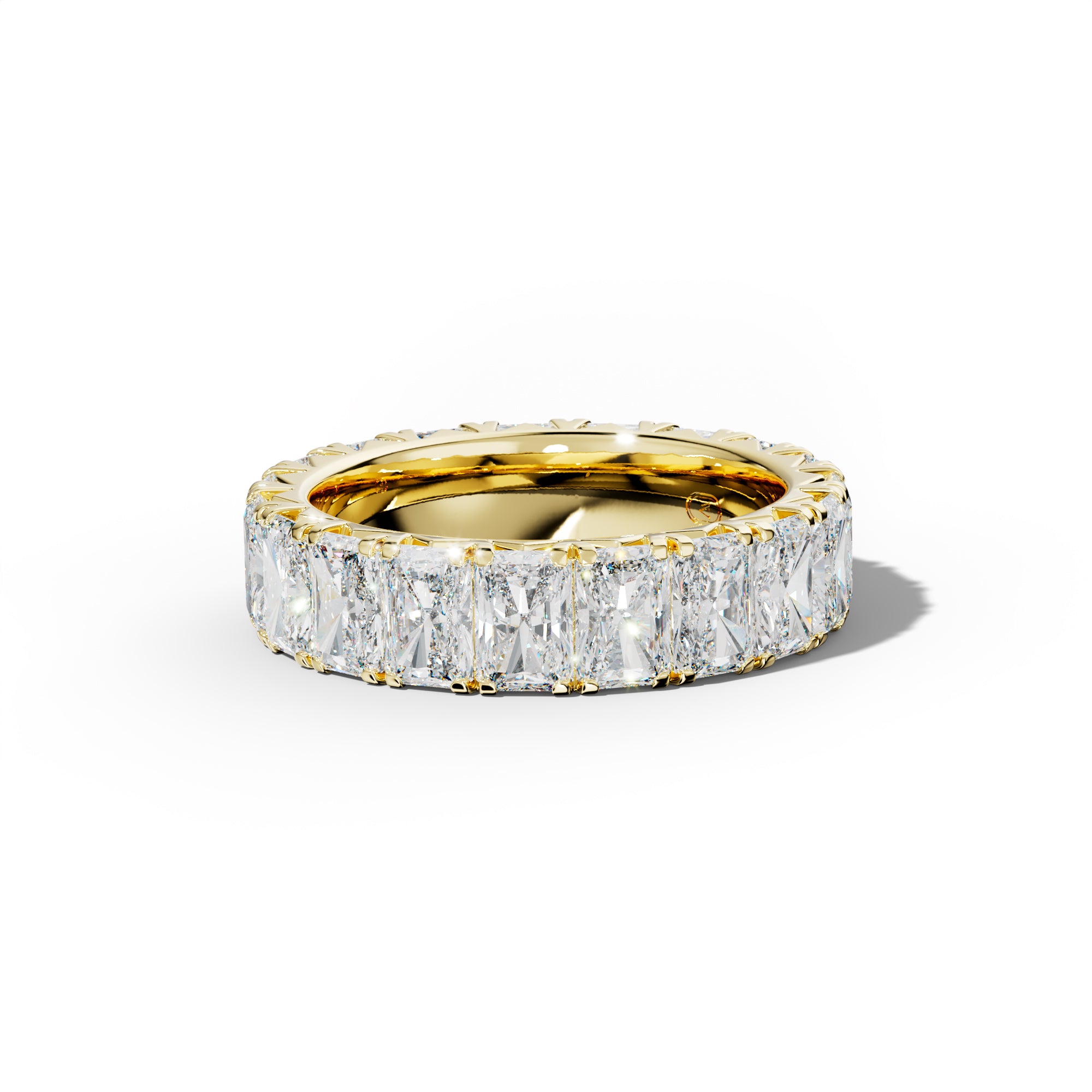8.0 Carat Radiant Diamond French Pave Eternity Band