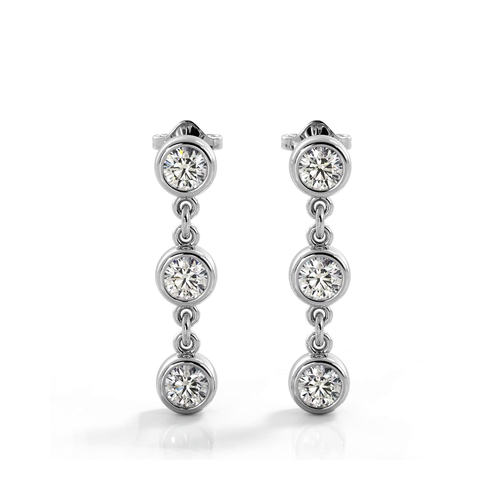 1.50 ctw. Six Stone Diamond Drop Earrings-VIRABYANI